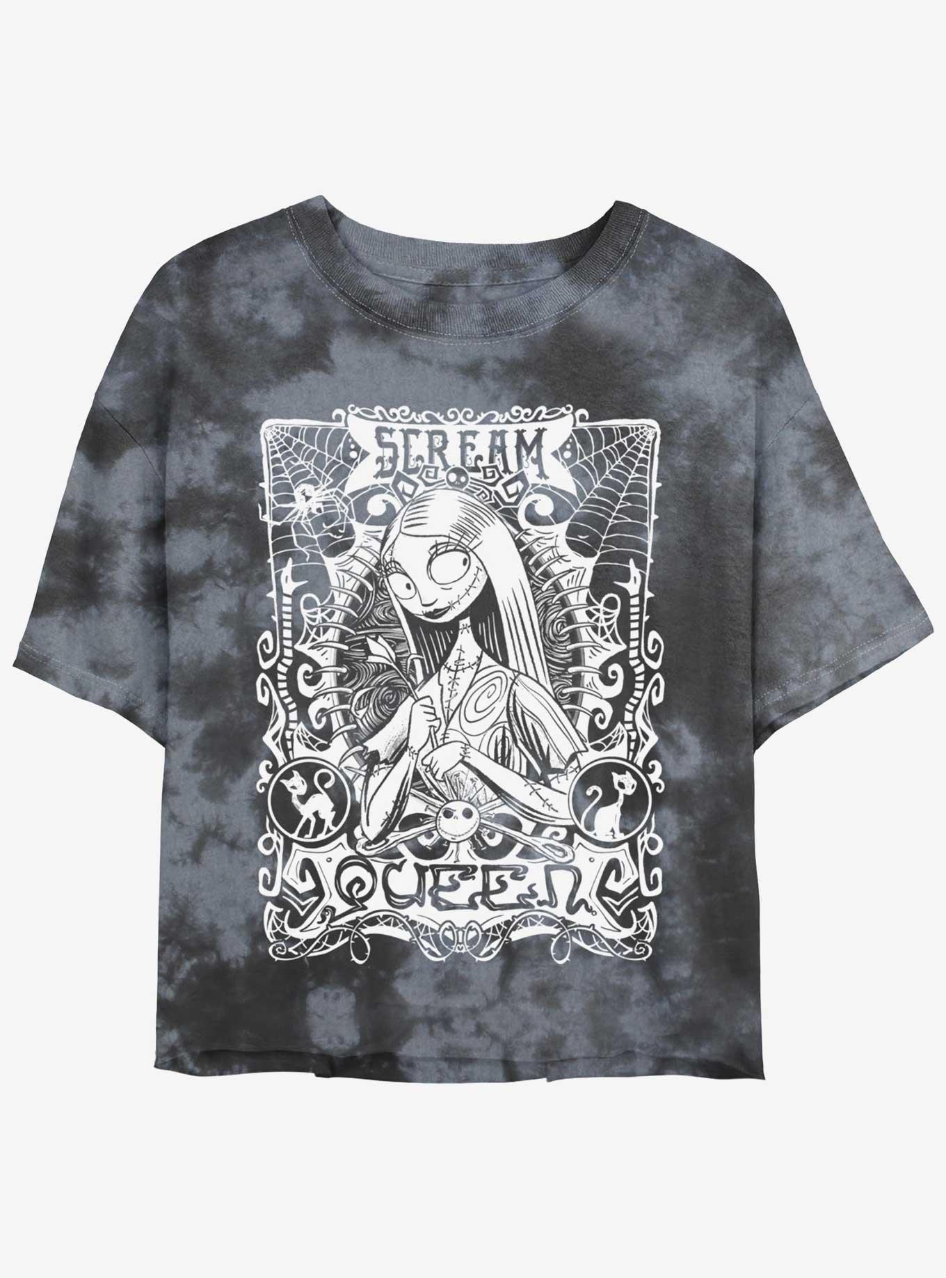 Disney The Nightmare Before Christmas Sally Scream Queen Tie-Dye Girls Crop T-Shirt, , hi-res