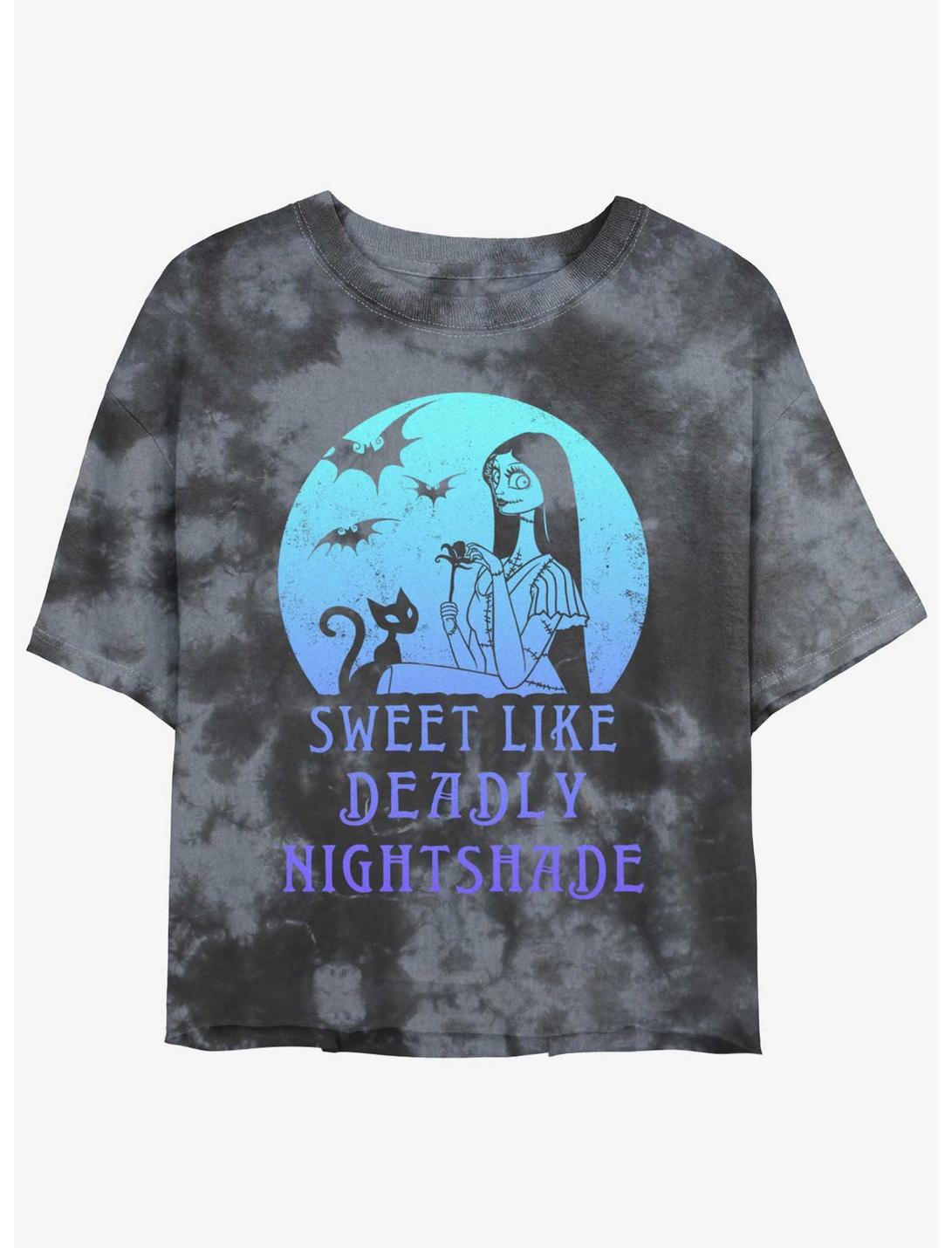 Disney The Nightmare Before Christmas Sally Sweet Like Deadly Nightshade Tie-Dye Girls Crop T-Shirt, BLKCHAR, hi-res