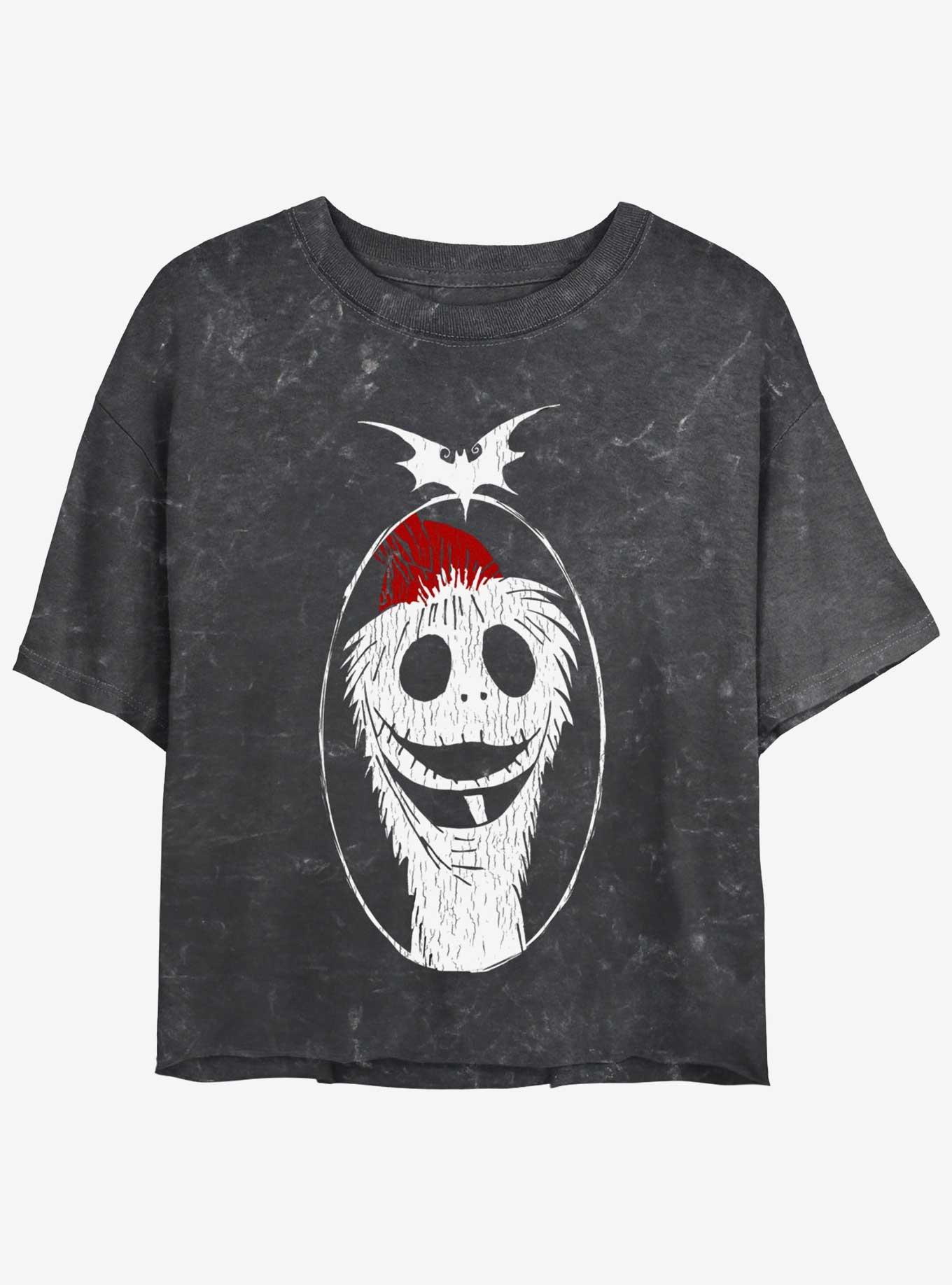 Disney The Nightmare Before Christmas Santa Jack Mineral Wash Girls Crop T-Shirt, , hi-res