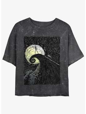 Disney The Nightmare Before Christmas Jack On Spiral Hill Mineral Wash Girls Crop T-Shirt, , hi-res