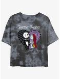 Disney The Nightmare Before Christmas Jack and Sally Together Forever Tie-Dye Girls Crop T-Shirt, BLKCHAR, hi-res