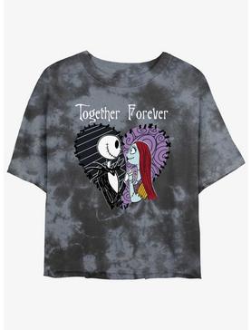 Plus Size Disney The Nightmare Before Christmas Jack and Sally Together Forever Tie-Dye Girls Crop T-Shirt, , hi-res