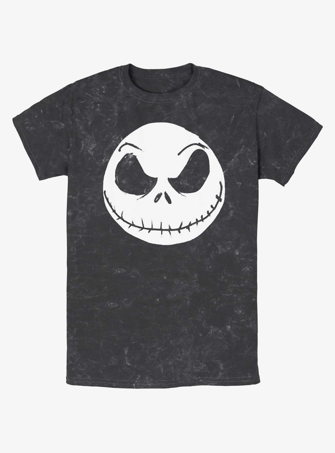 Disney The Nightmare Before Christmas Big Face Jack Mineral Wash T-Shirt, BLACK, hi-res