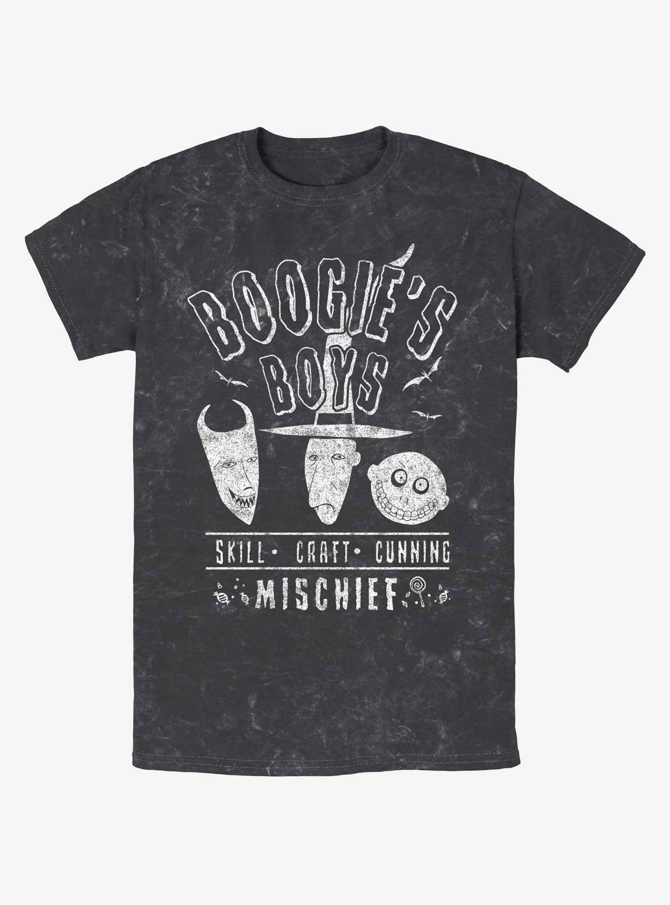 Disney The Nightmare Before Christmas Boogie's Boys Mischief Mineral Wash T-Shirt, BLACK, hi-res