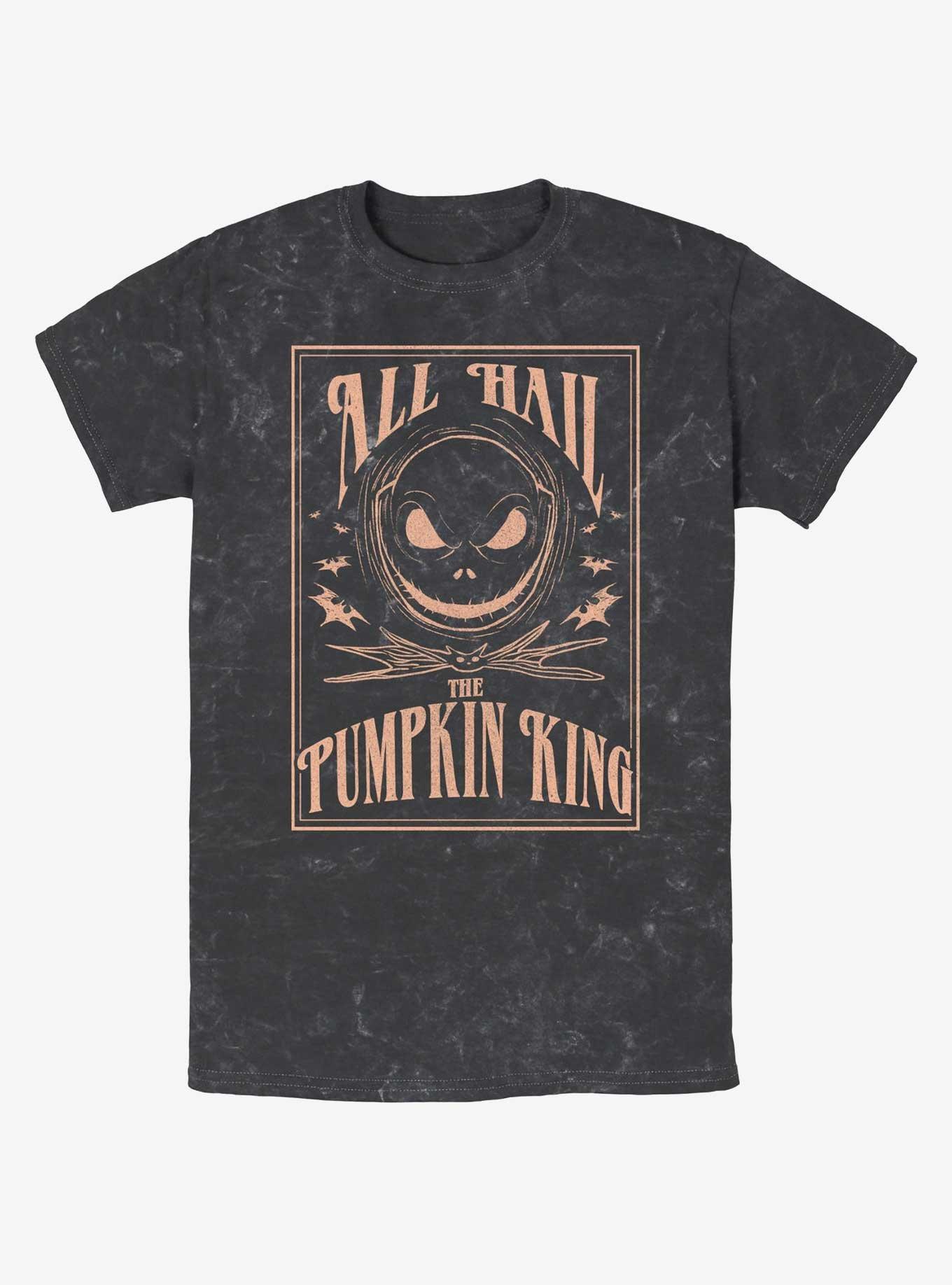 Disney The Nightmare Before Christmas Hail Jack The Pumpkin King Mineral Wash T-Shirt, BLACK, hi-res