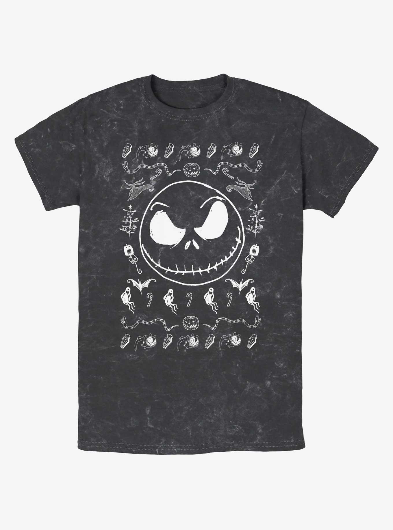 Disney The Nightmare Before Christmas Jack Spooky Icons Mineral Wash T-Shirt, BLACK, hi-res