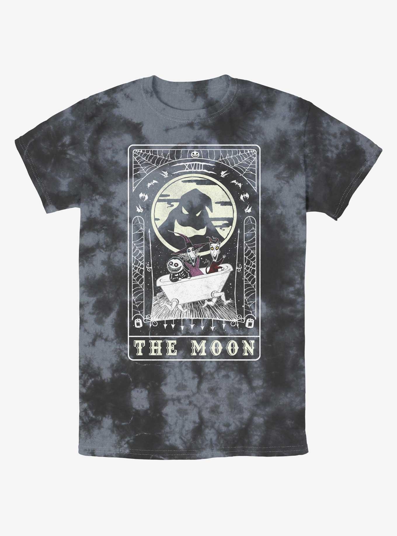 Disney The Nightmare Before Christmas The Moon Tarot Card Tie-Dye T-Shirt, BLKCHAR, hi-res