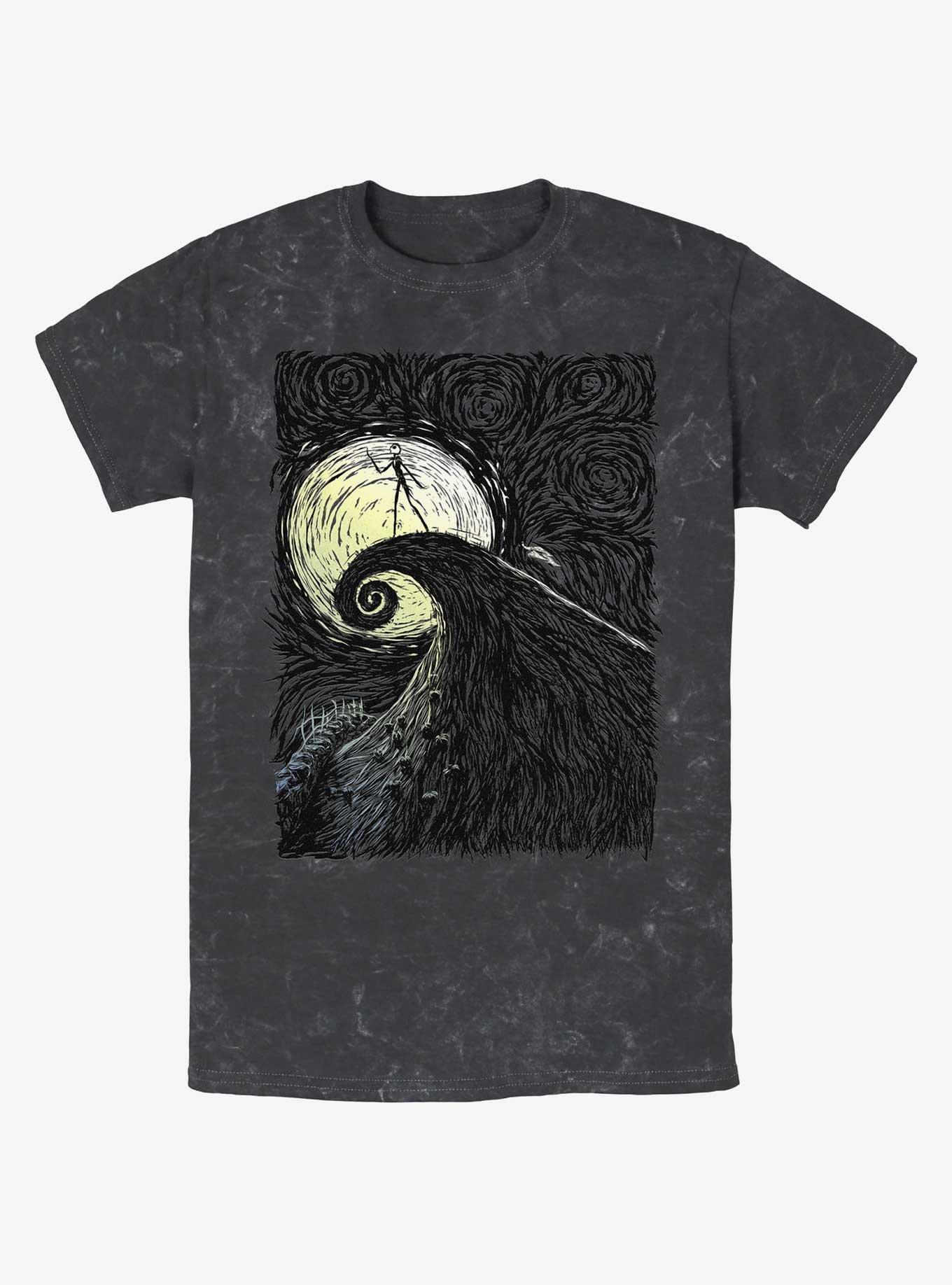 The Nightmare Before Christmas Jack On Spiral Hill Mineral Wash T-Shirt, , hi-res