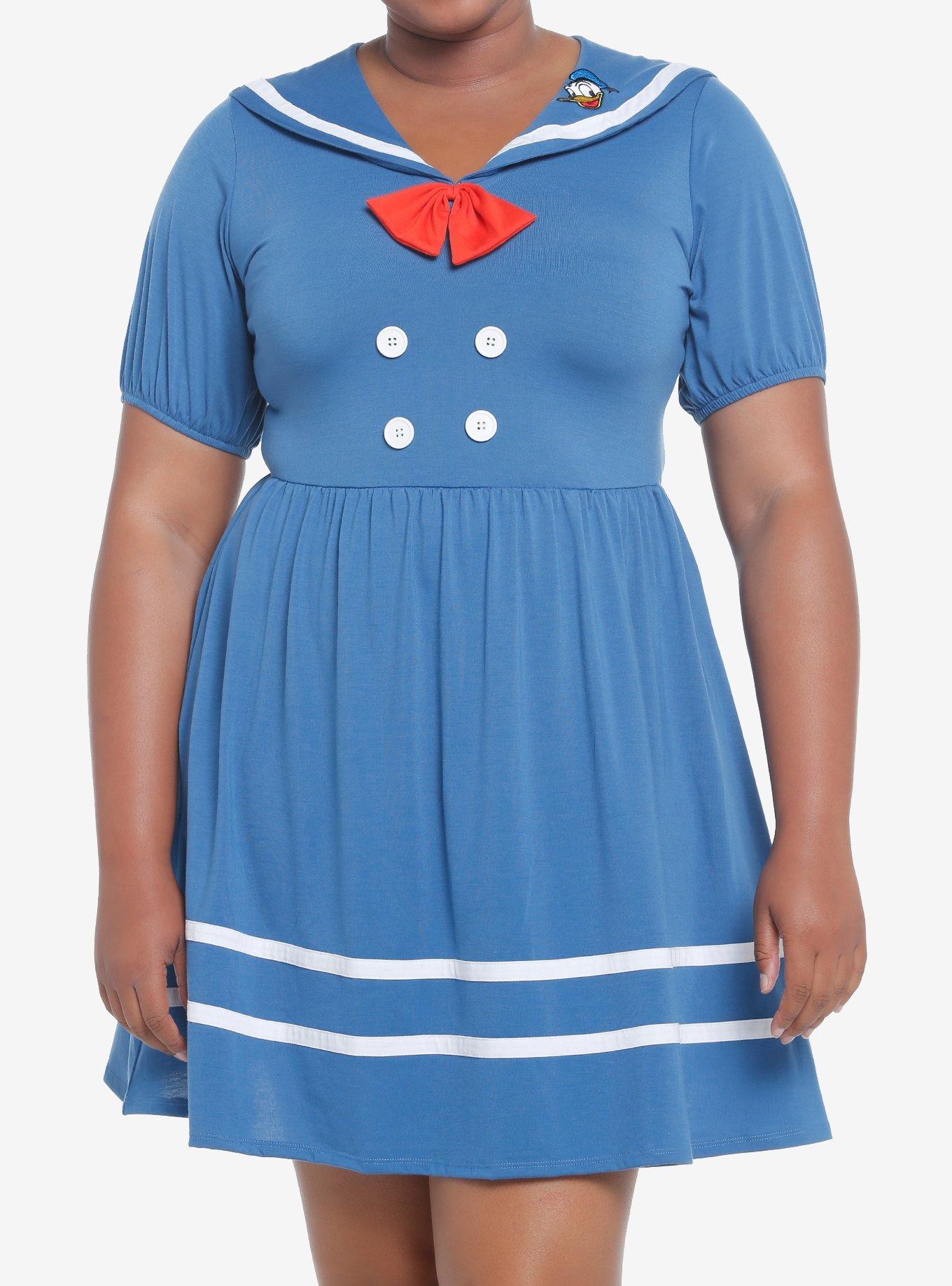 Her Universe Disney Donald Duck Sailor Dress Plus Size, MULTI, hi-res