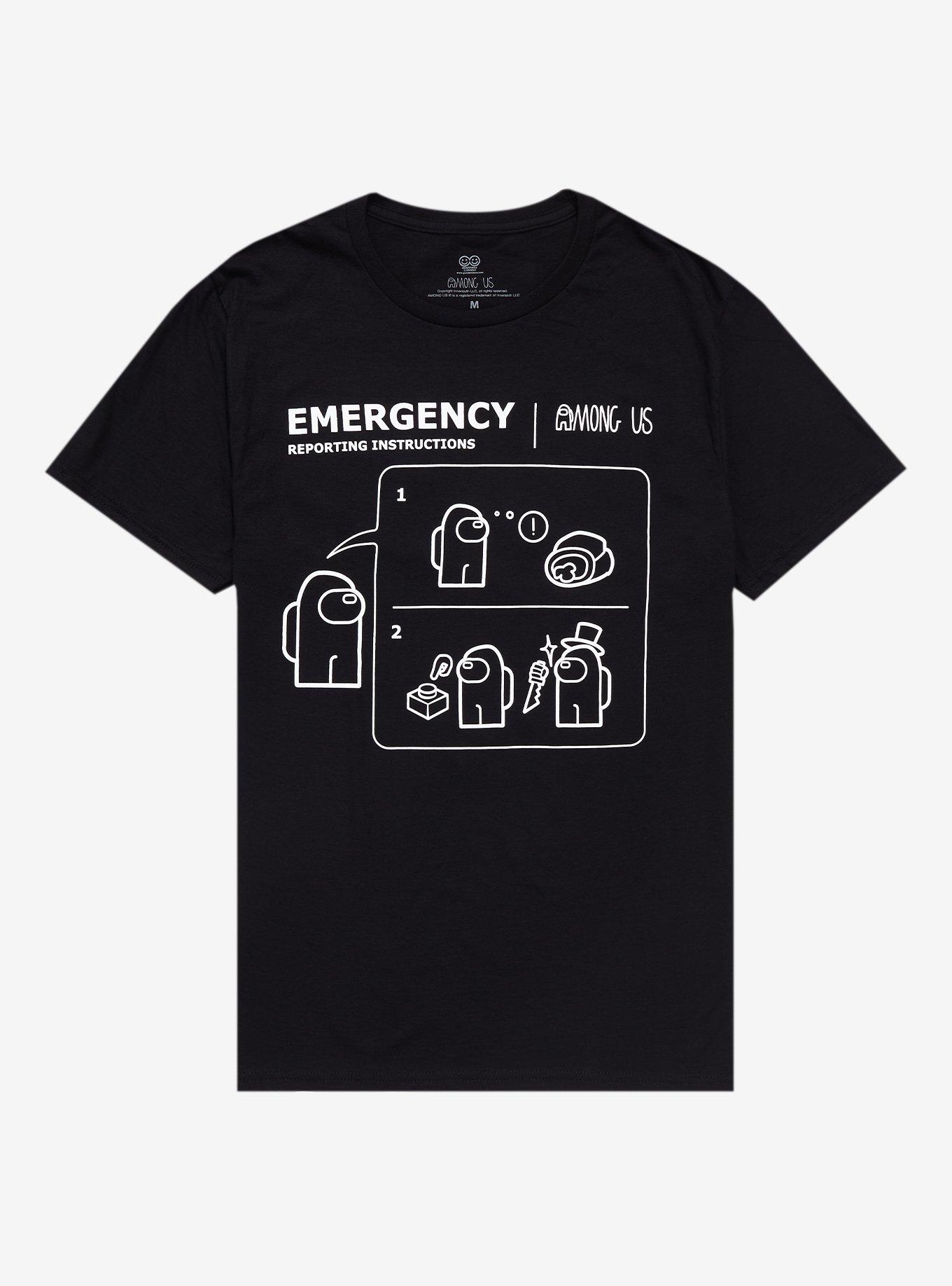 Among Us Emergency Instructions T-Shirt, BLACK, hi-res