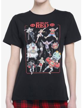 Plus Size One Piece Film: Red Grid Boyfriend Fit Girls T-Shirt, , hi-res