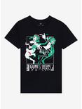Hatsune Miku X GUMI Grid T-Shirt By Larein, BLACK, hi-res