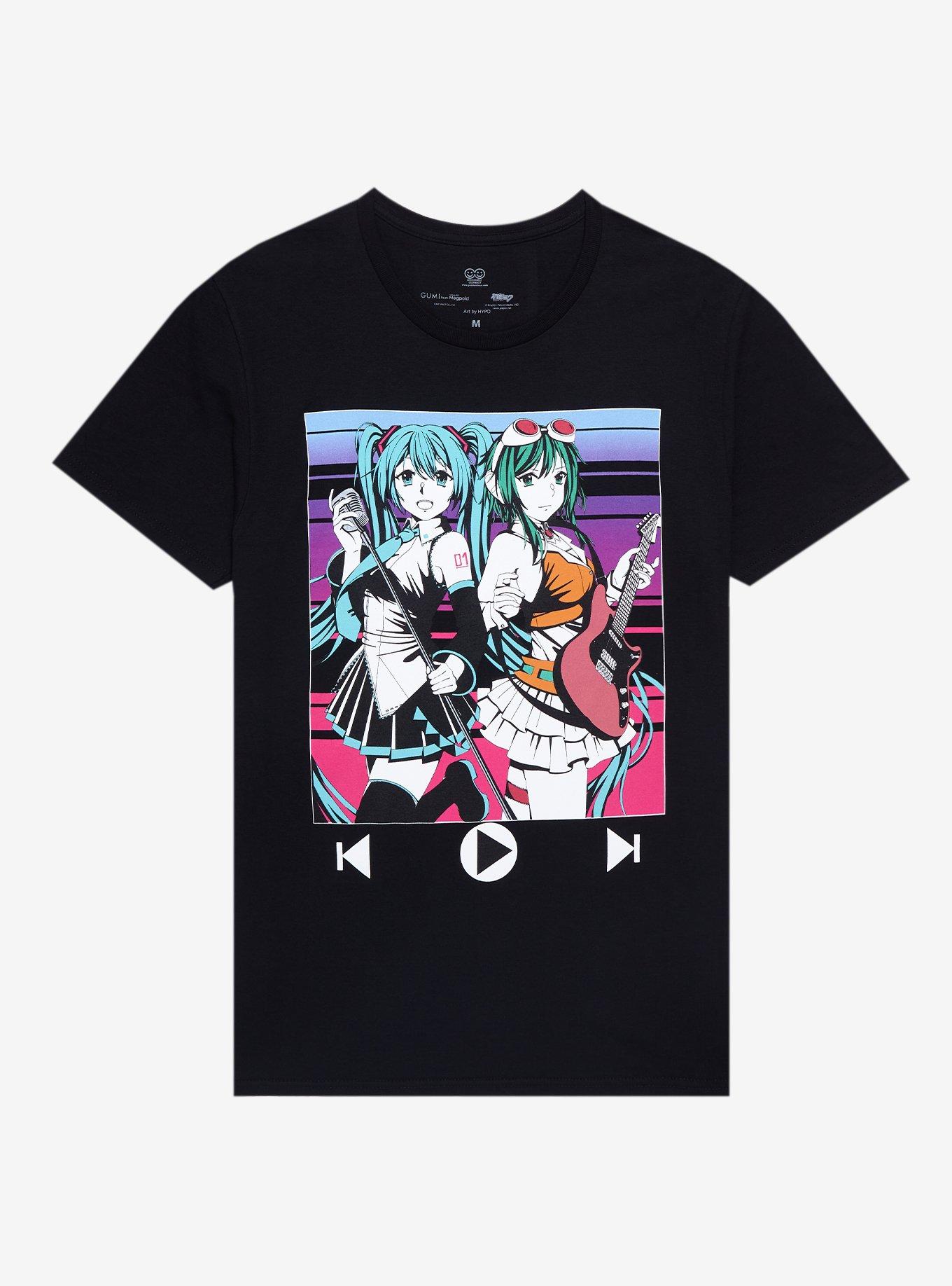 Hatsune Miku X GUMI Media Player T-Shirt By Hypo, BLACK, hi-res