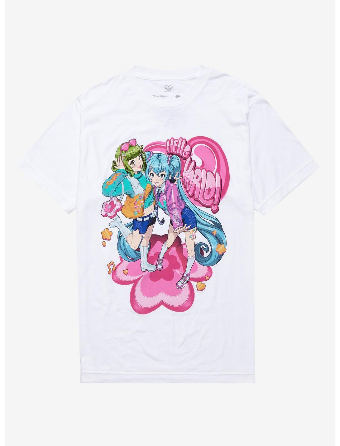 Hatsune Miku X GUMI Hello World Kawaii T-Shirt By Pimienta Kast, MULTI, hi-res