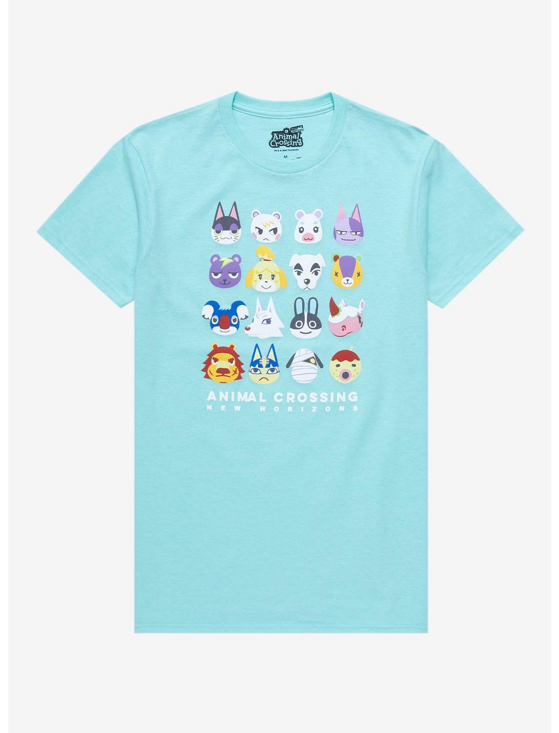 Animal Crossing: New Horizons Teal Villager Grid Boyfriend Fit Girls T-Shirt, MULTI, hi-res