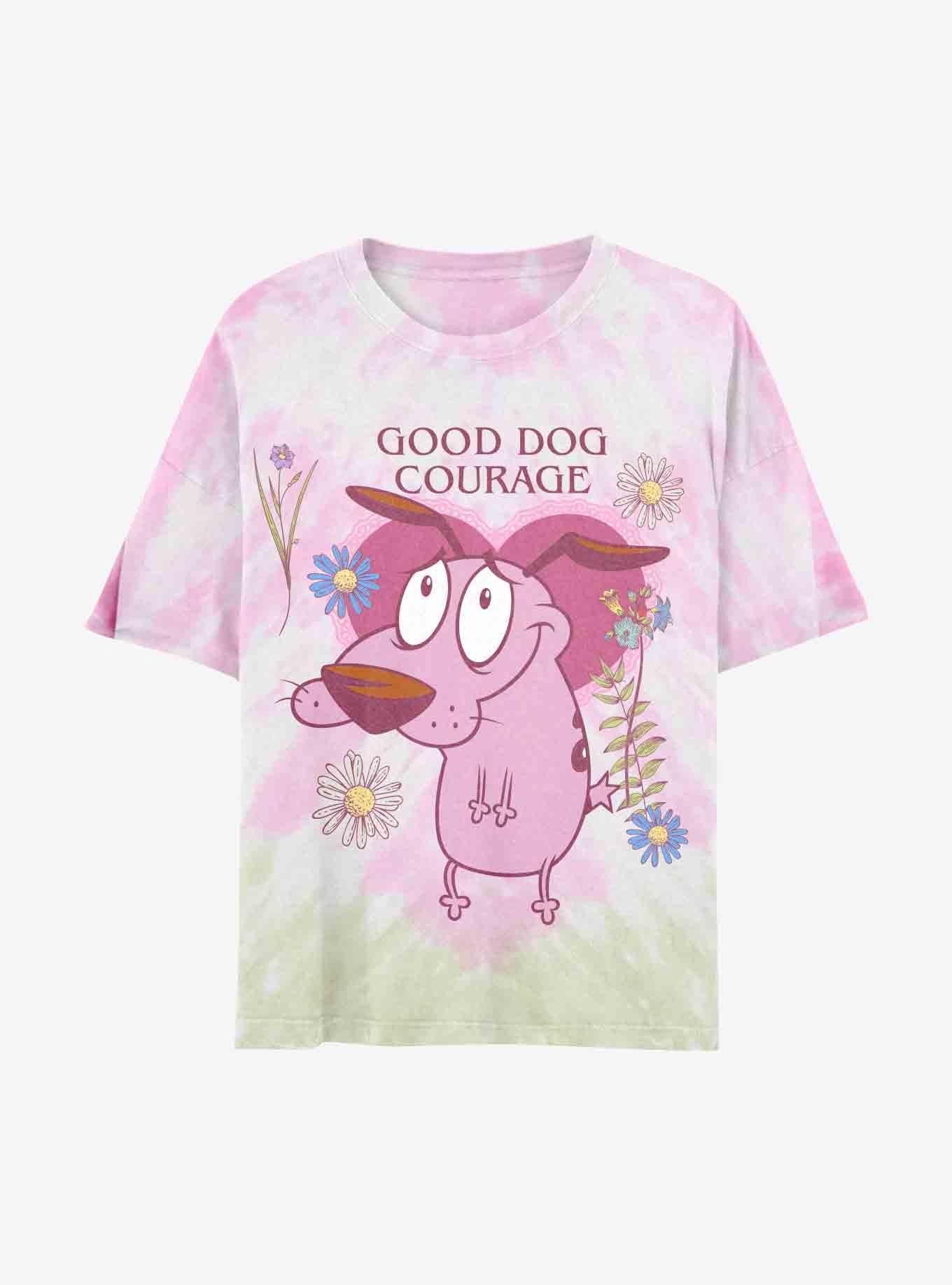 Courage The Cowardly Dog Flower Wash Boyfriend Fit Girls T-Shirt, MULTI, hi-res