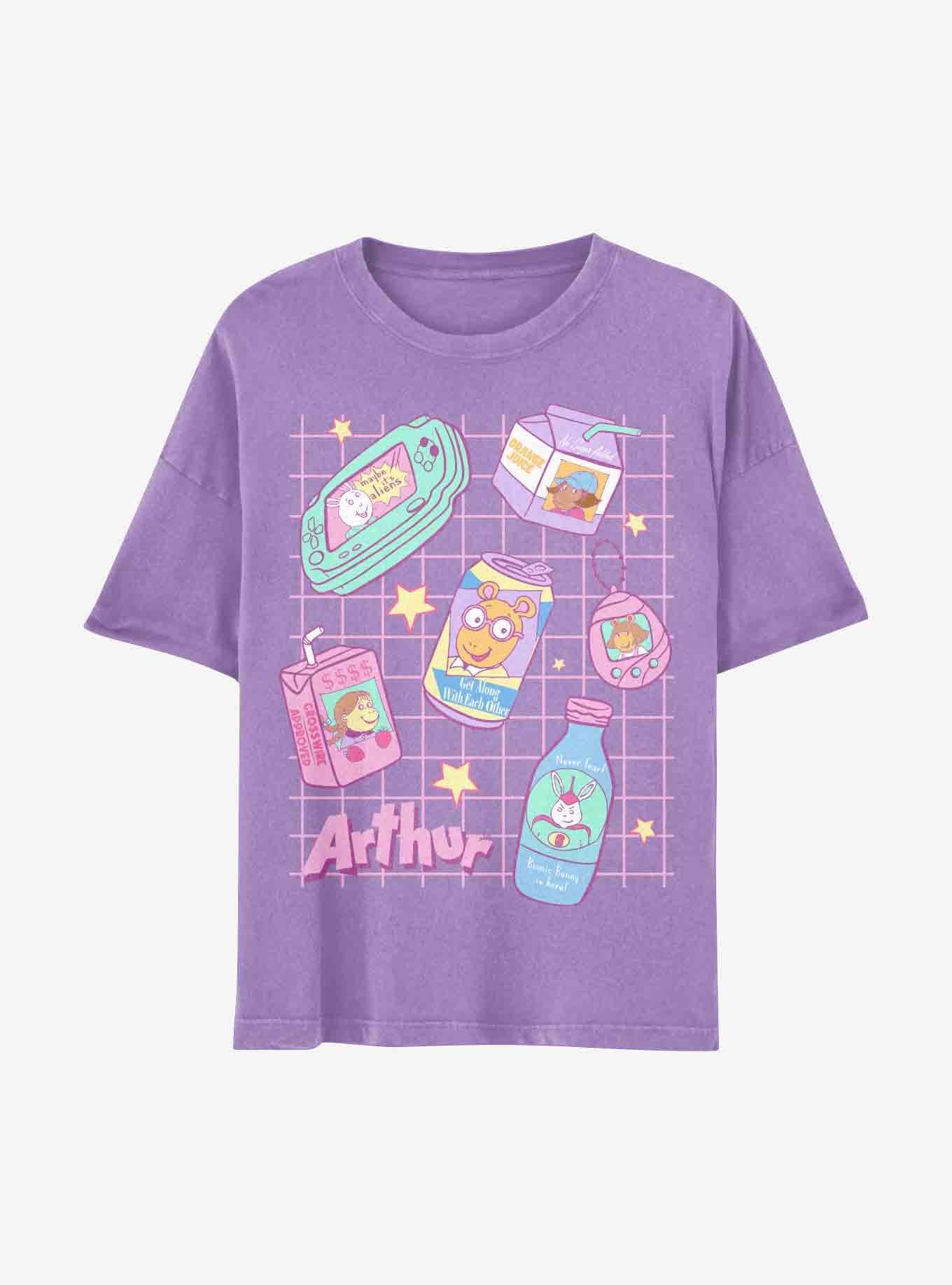 Arthur Character Grid Boyfriend Fit Girls T-Shirt, MULTI, hi-res