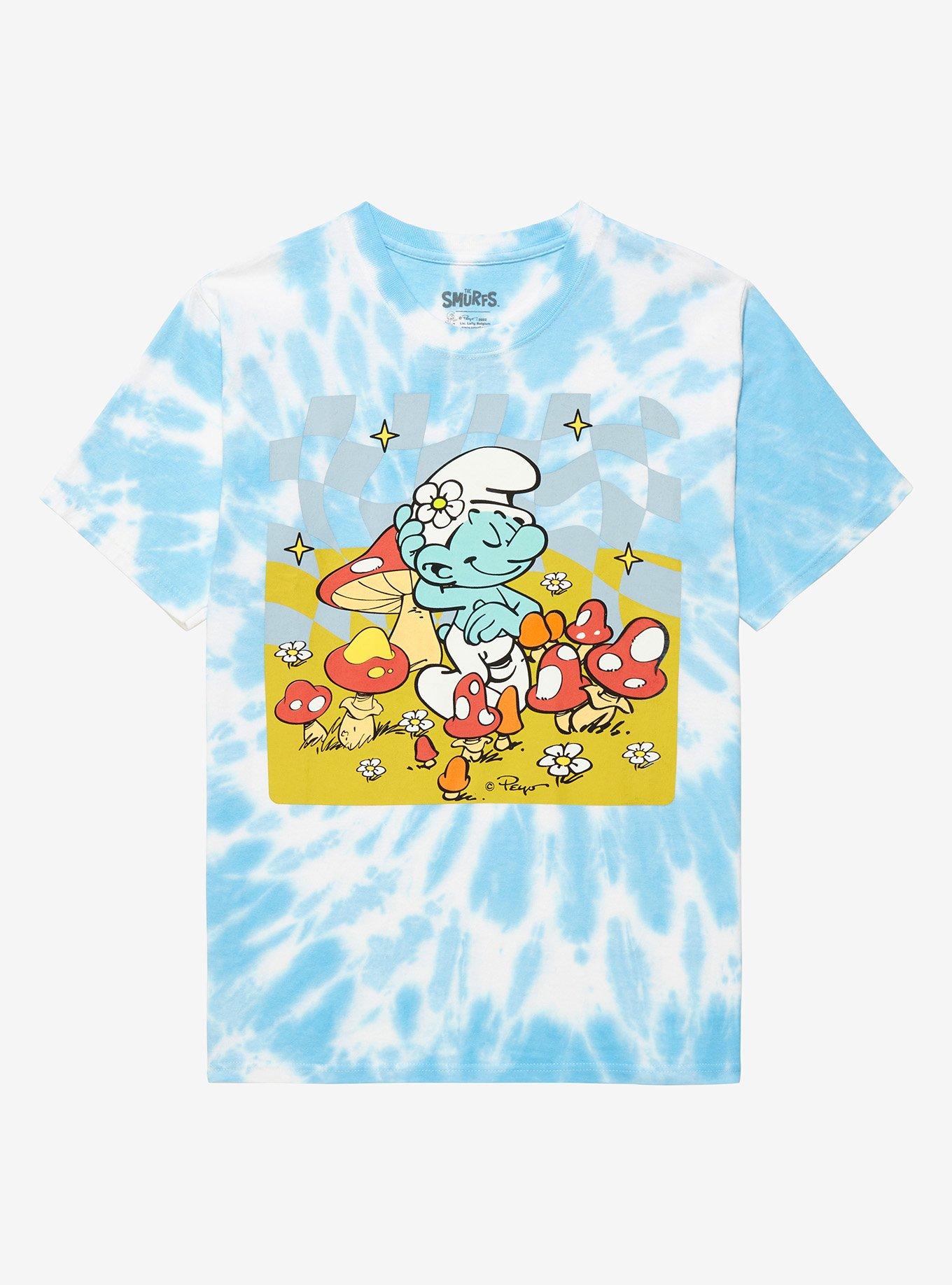 The Smurfs Mushroom Tie-Dye Boyfriend Fit Girls T-Shirt, MULTI, hi-res