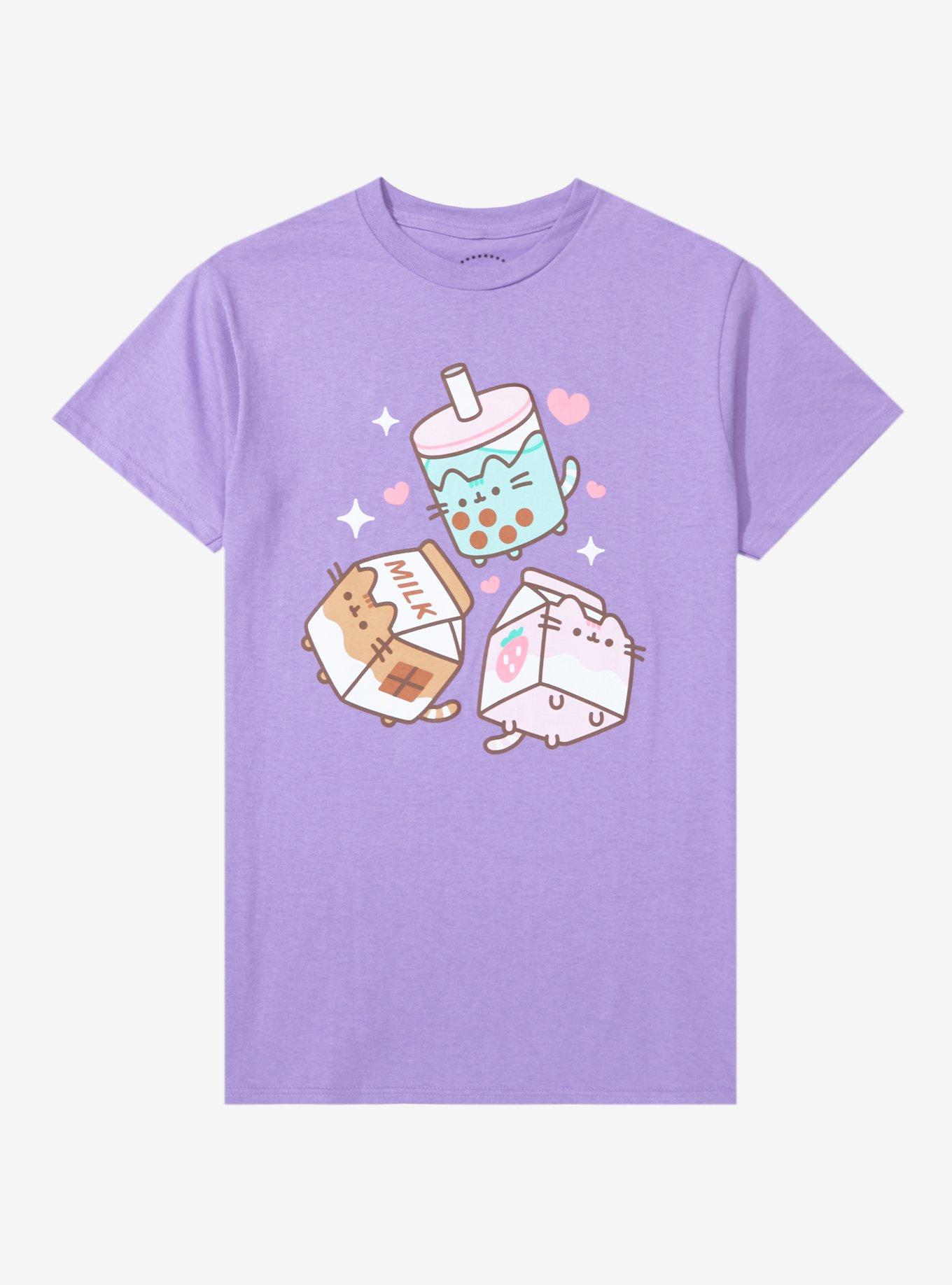 Pusheen Milk Carton Boyfriend Fit Girls T-Shirt, MULTI, hi-res