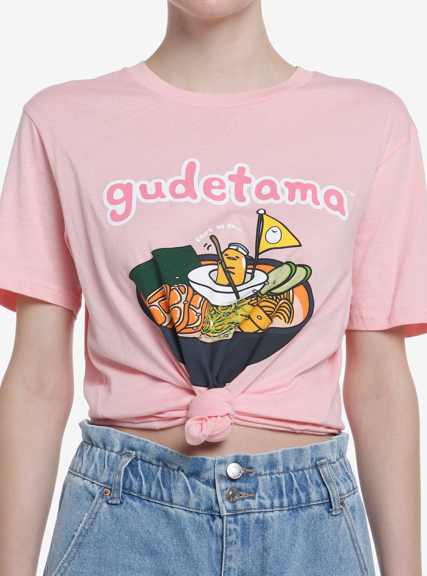 Gudetama Pink Ramen Boyfriend Fit Girls T-Shirt, MULTI, hi-res