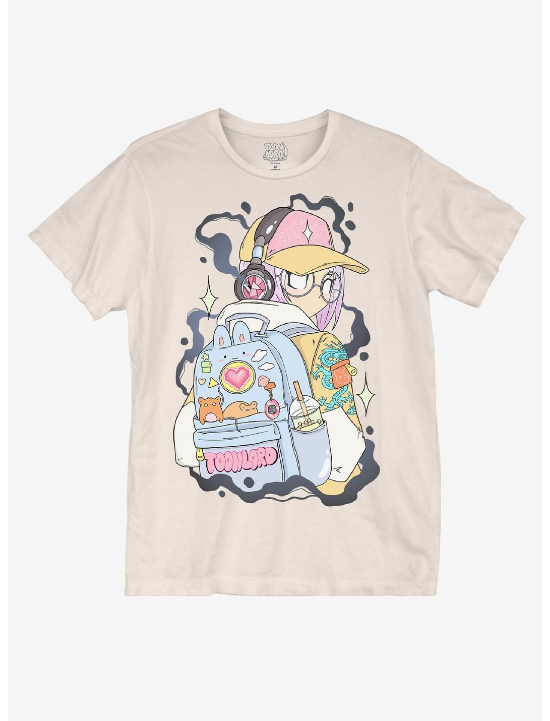 Kawaii Girl Backpack T-Shirt By Toon Lord, MULTI, hi-res