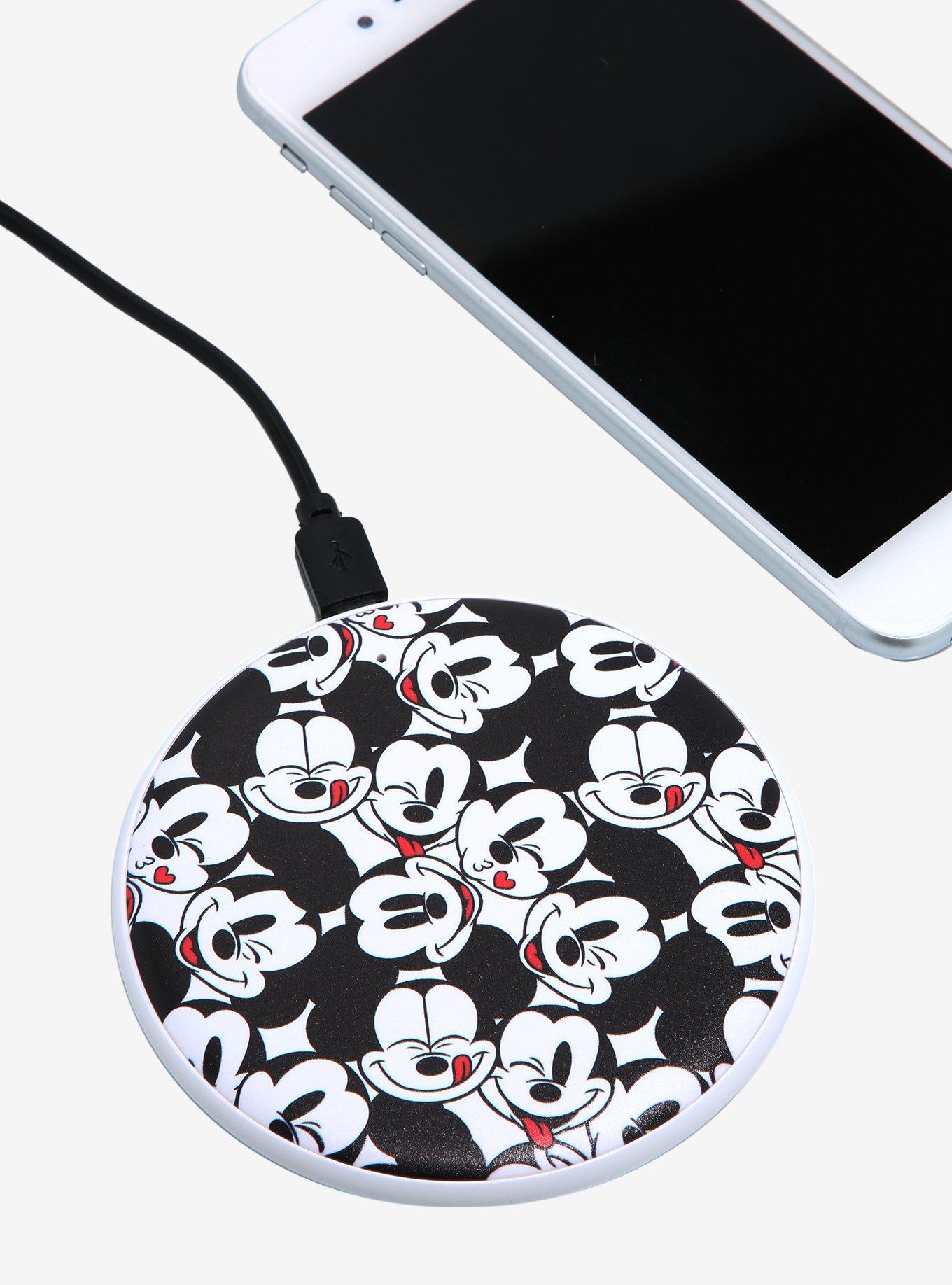 Disney Mickey Mouse Expressions Allover Print Wireless Mobile Phone Charger - BoxLunch Exclusive , , hi-res