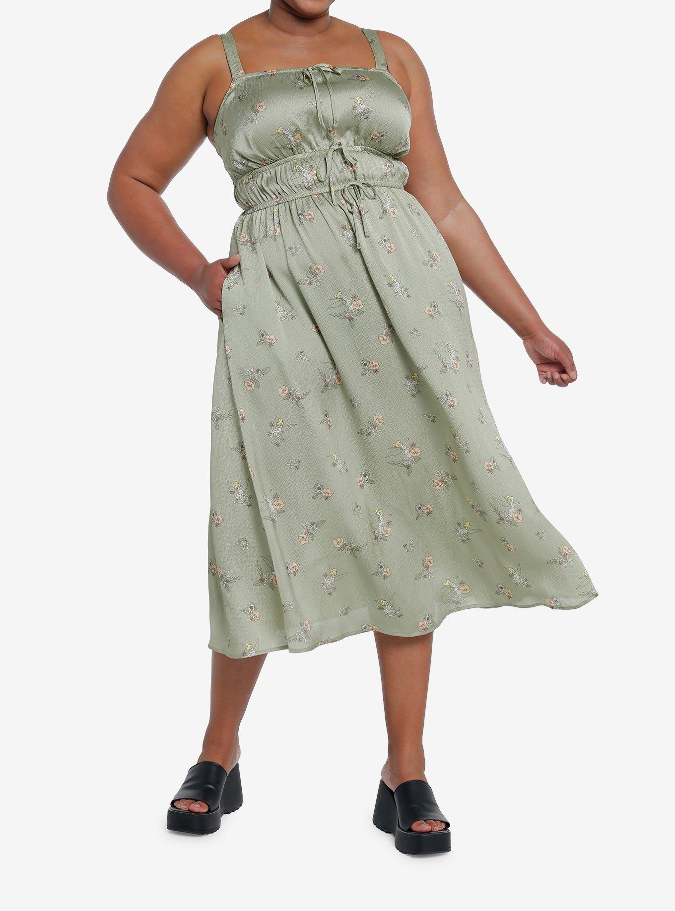 Her Universe Disney Peter Pan Tinker Bell Midi Dress Plus Size Her Universe Exclusive, , hi-res