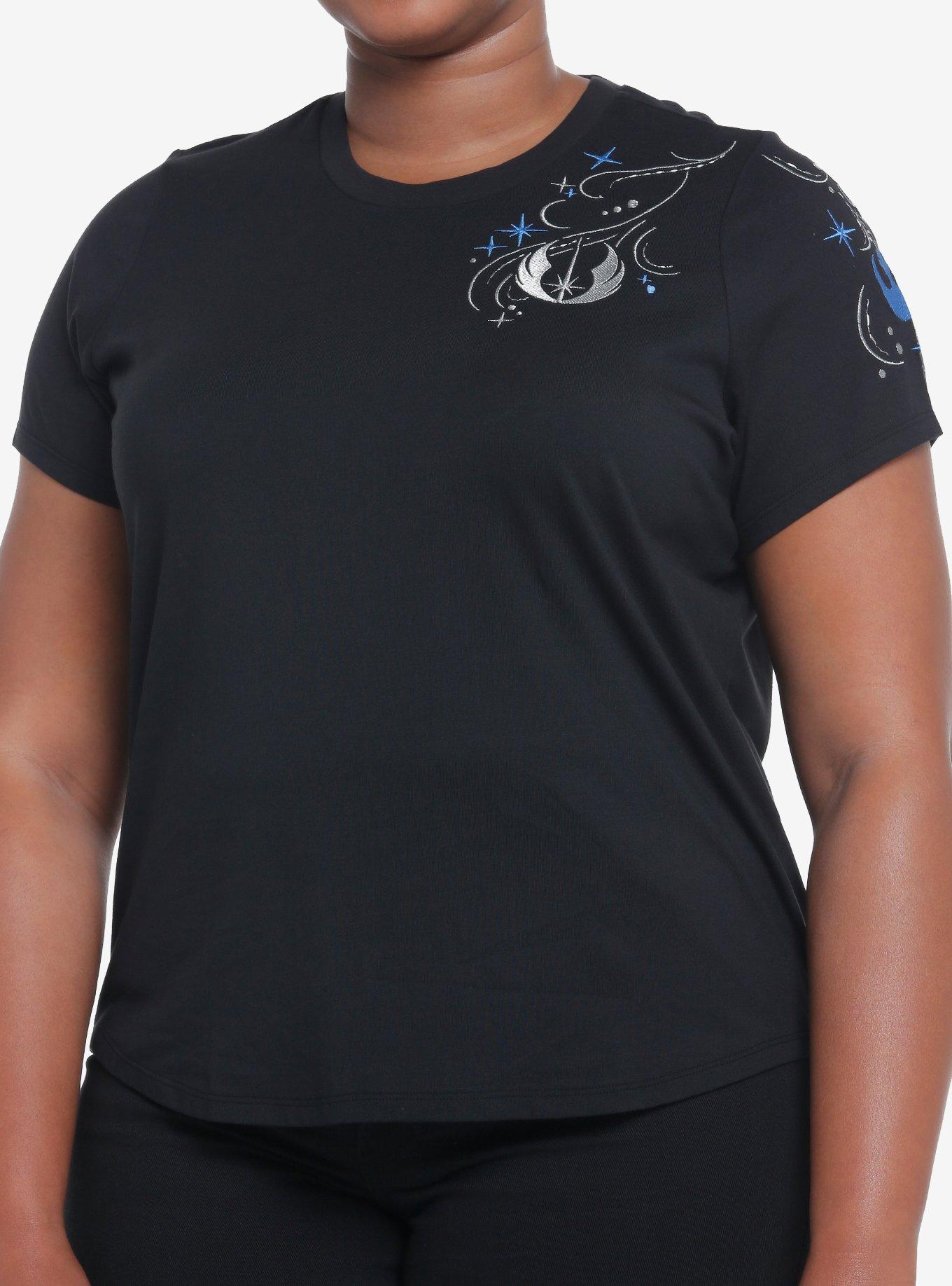 Her Universe Star Wars Jedi Icons Crewneck T-Shirt Plus Size, BLACK, hi-res
