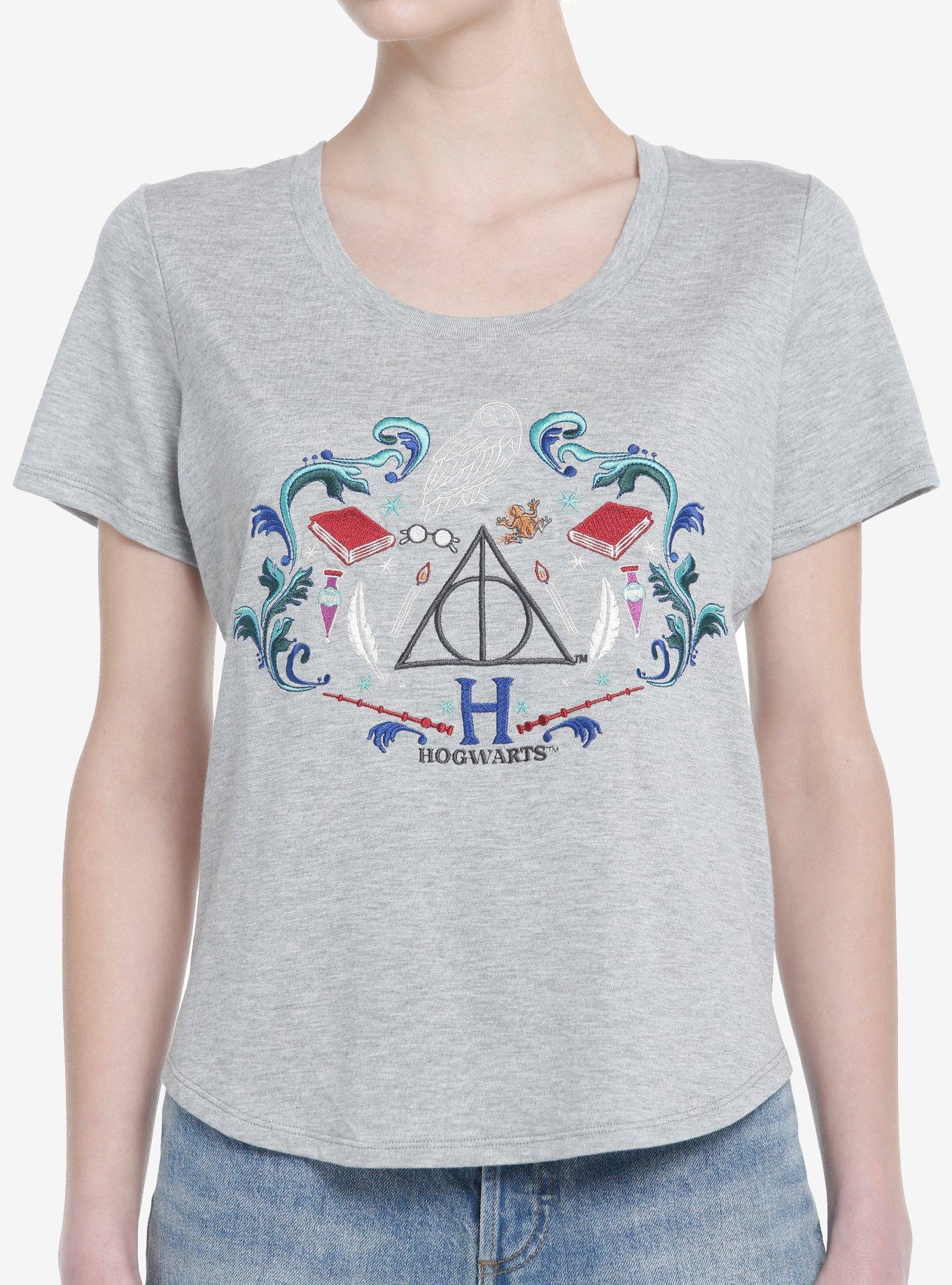 Her Universe Harry Potter The Deathly Hallows Scoop Neck Top, HEATHER GREY, hi-res