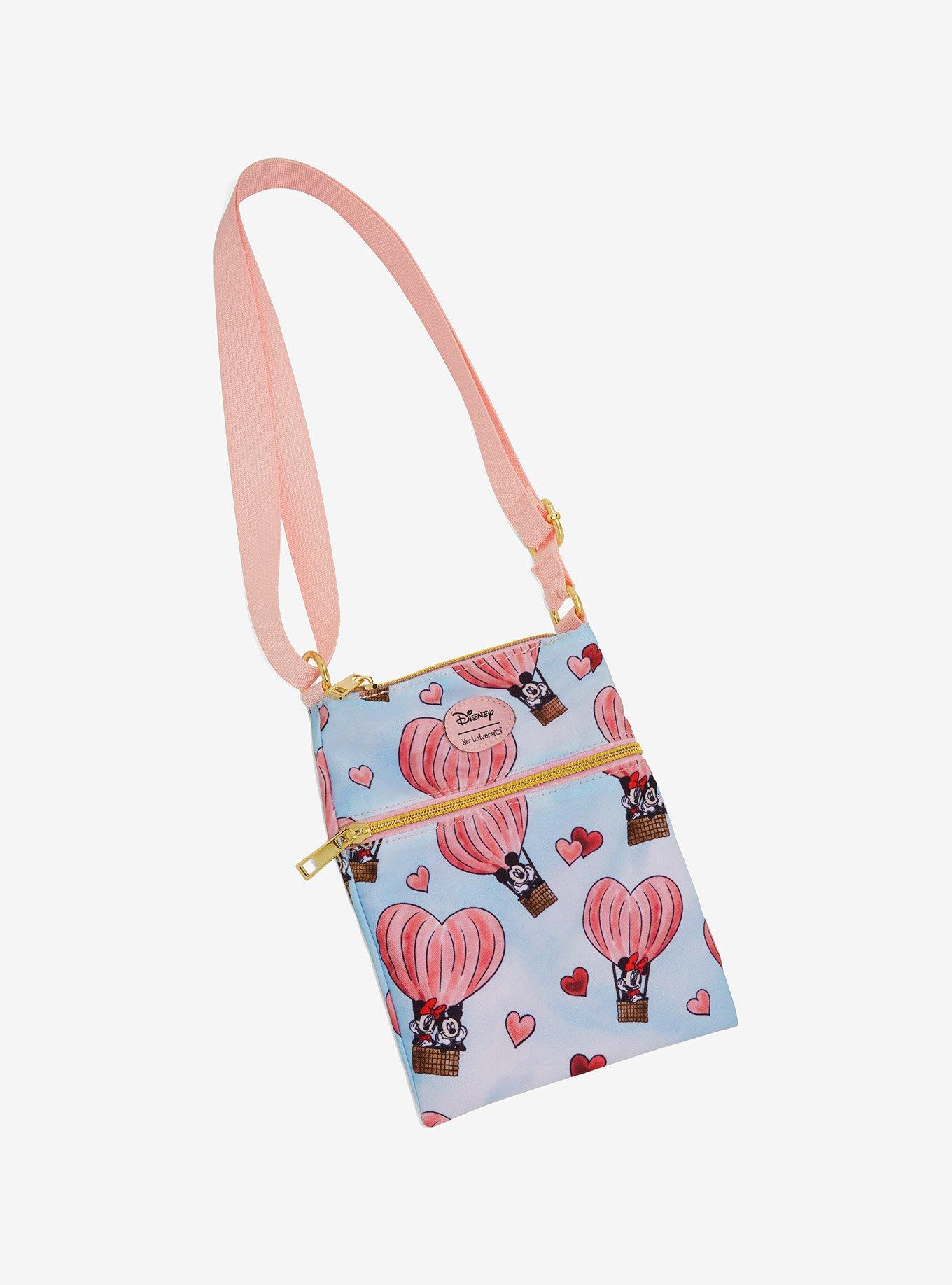 Her Universe Disney Mickey Mouse & Minnie Mouse Heart Balloon Passport Crossbody Bag, , hi-res