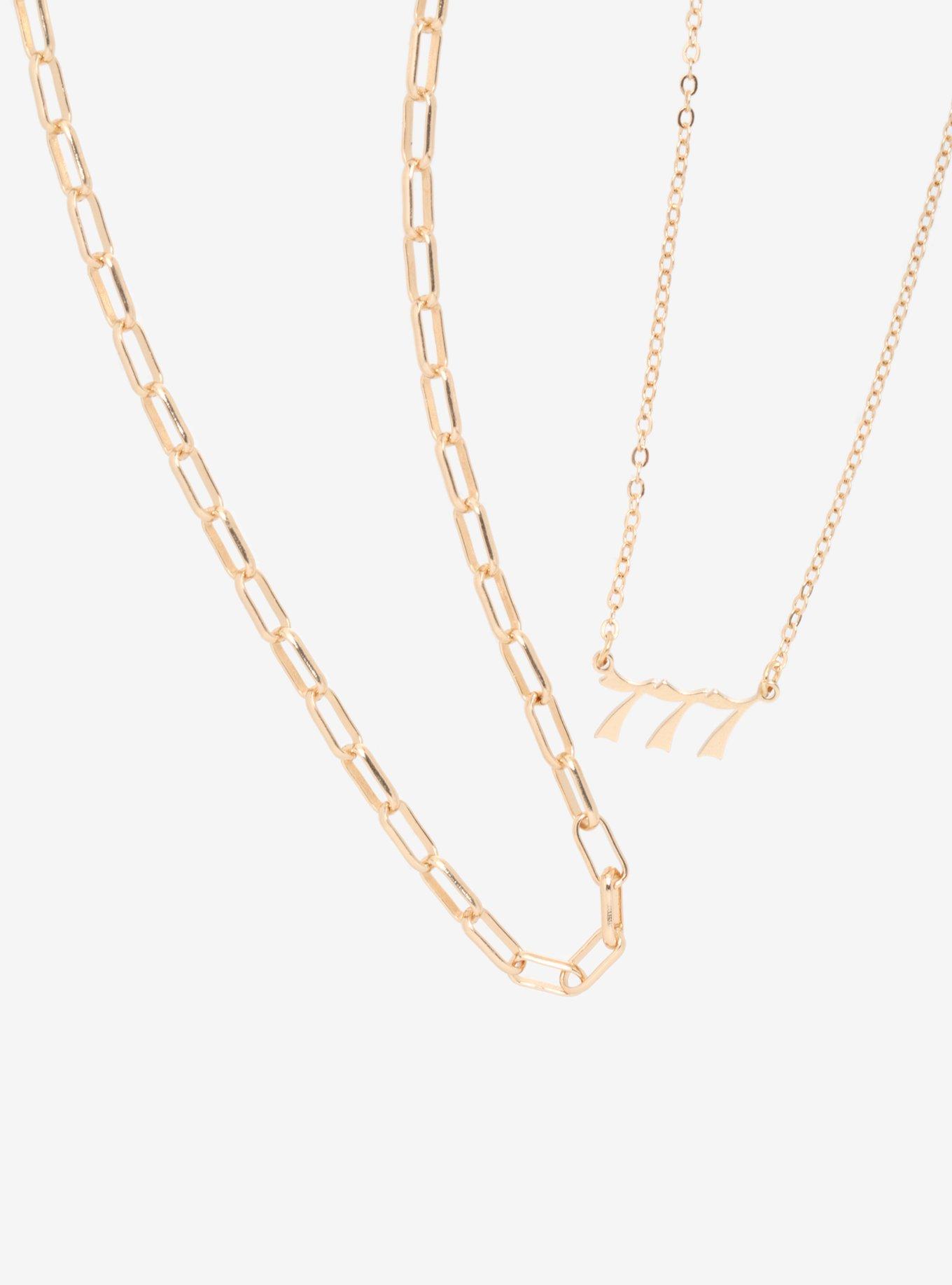 Angel Number 777 Necklace Set, , hi-res