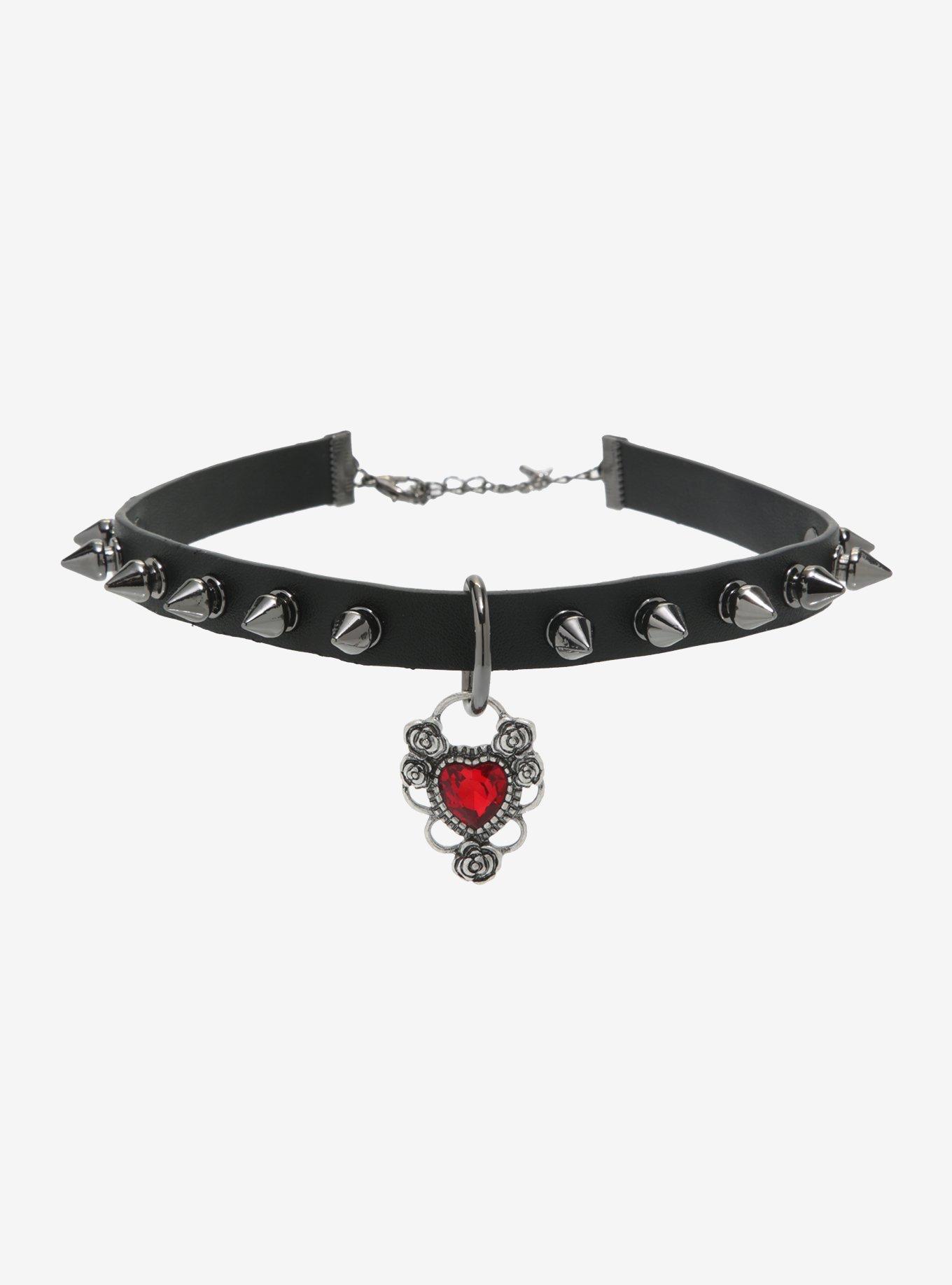 Red Heart Spike Choker