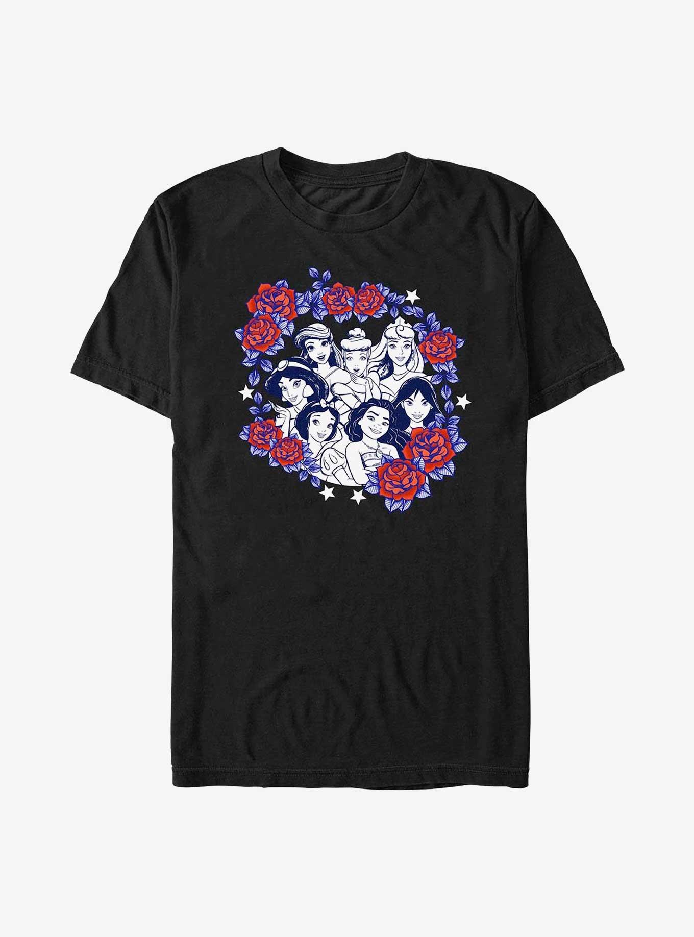 Disney Princesses Rose Badge T-Shirt, BLACK, hi-res