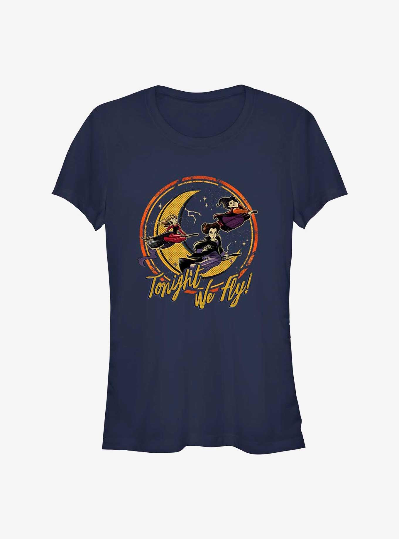 Disney Hocus Pocus Sanderson Sisters Tonight We Fly Girls T-Shirt, NAVY, hi-res