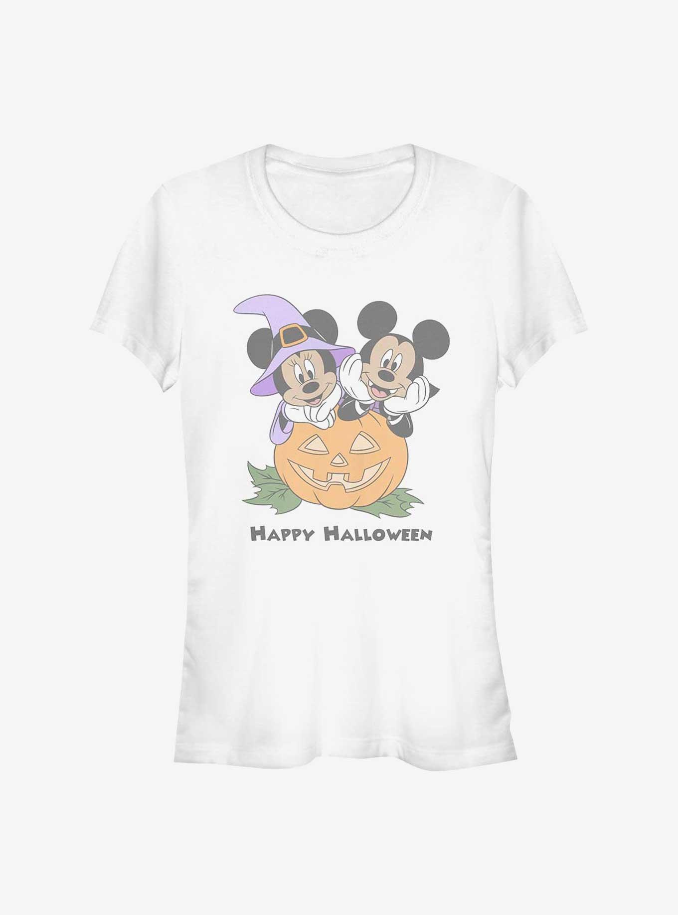 Disney Mickey Mouse & Minnie Mouse Pumpkin Girls T-Shirt, WHITE, hi-res