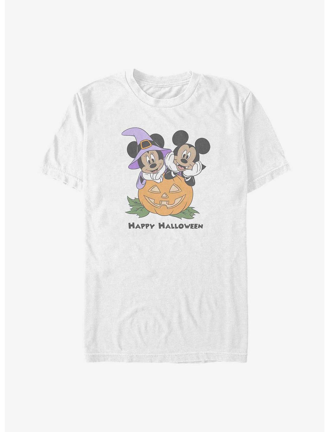 Disney Mickey Mouse & Minnie Mouse Pumpkin T-Shirt, WHITE, hi-res