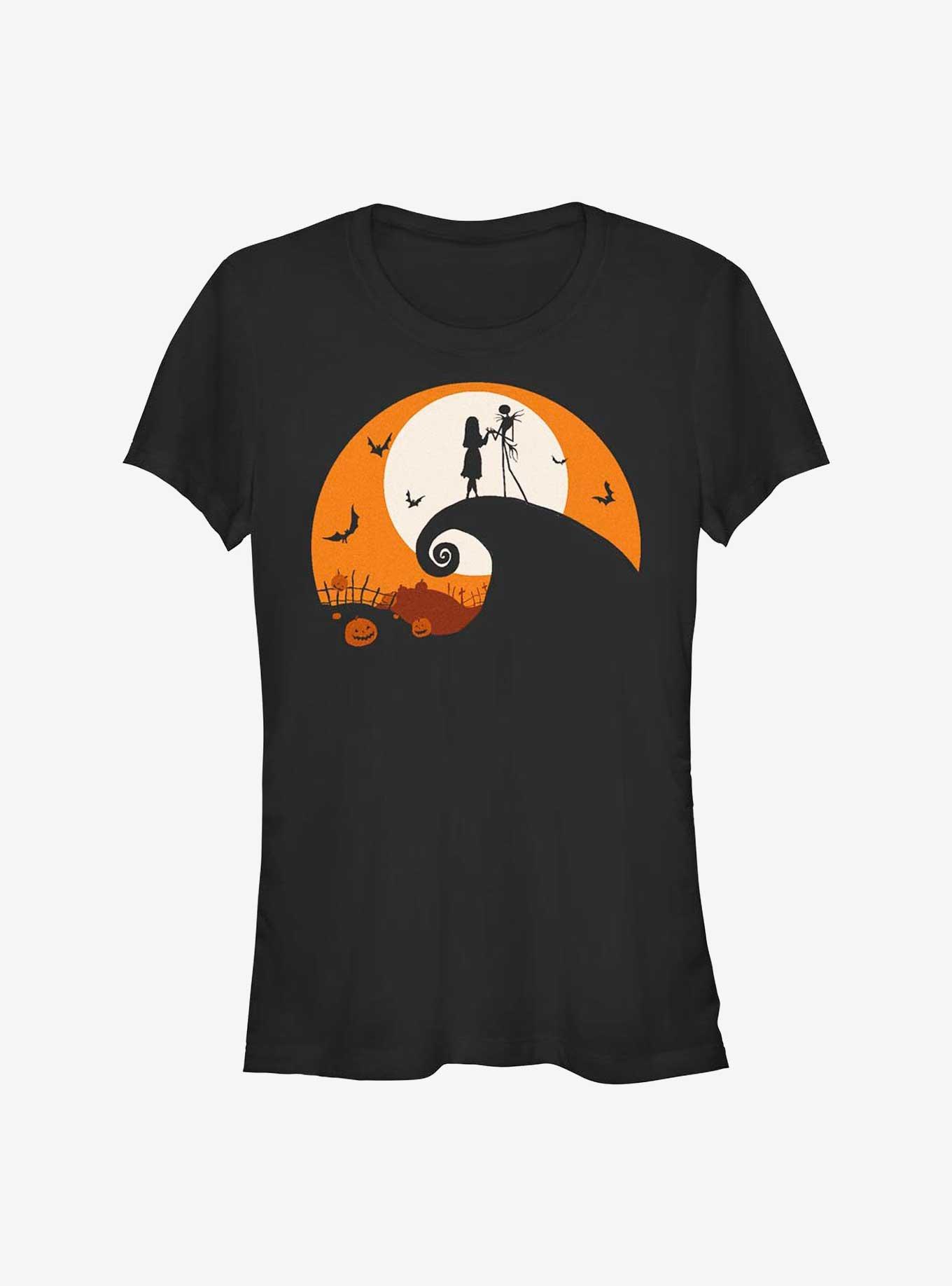 Disney The Nightmare Before Christmas Jack And Sally Haunt Hill Girls T-Shirt, BLACK, hi-res