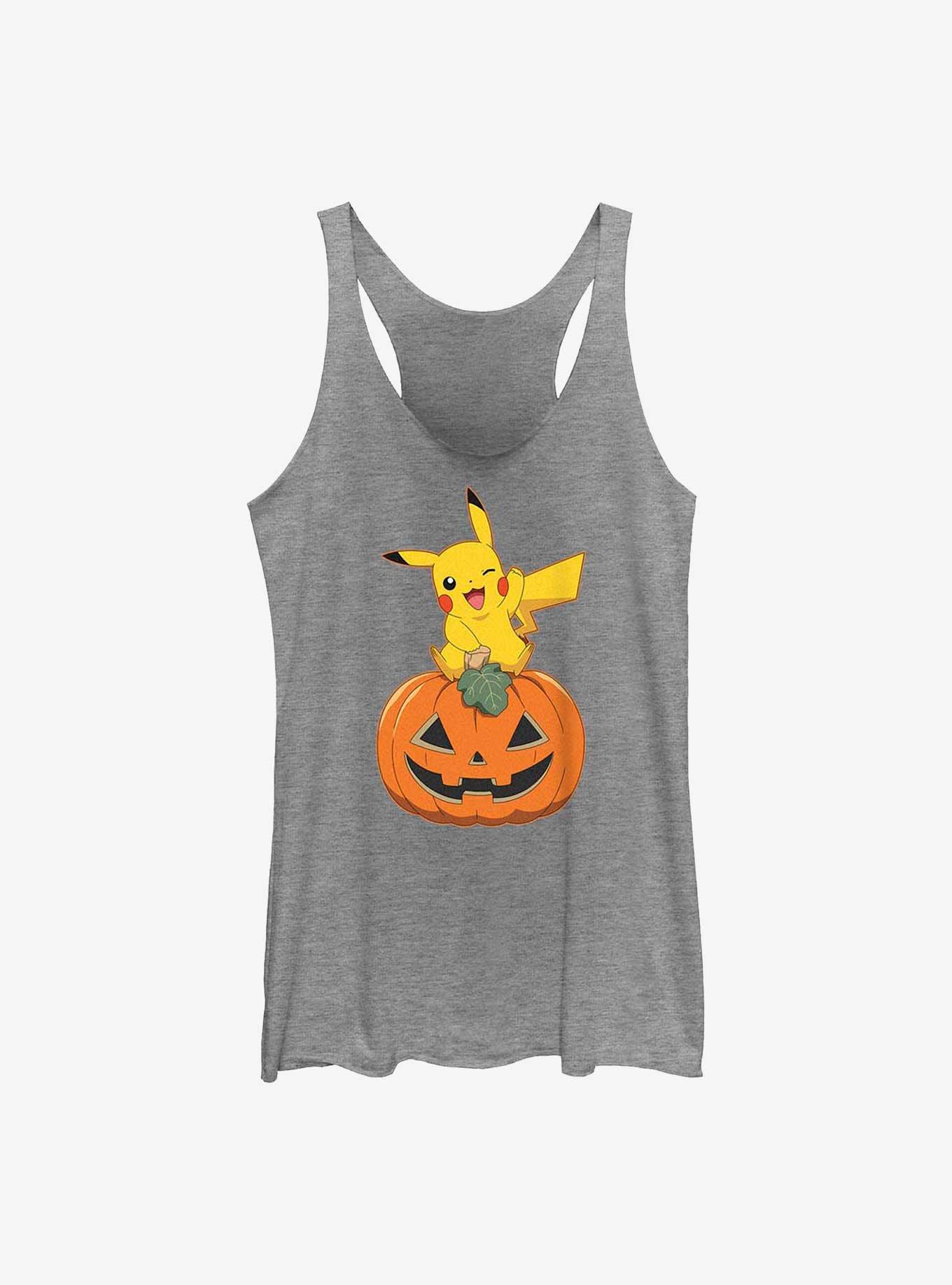 Pokemon Pikachu Pumpkin Girls Tank, GRAY HTR, hi-res