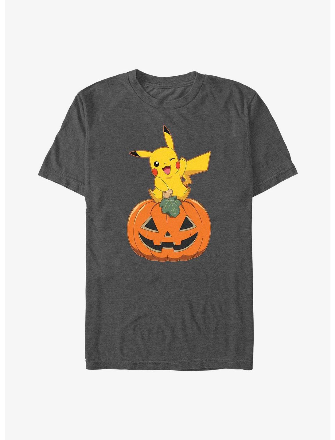 Pokemon Pikachu Pumpkin T-Shirt, CHAR HTR, hi-res