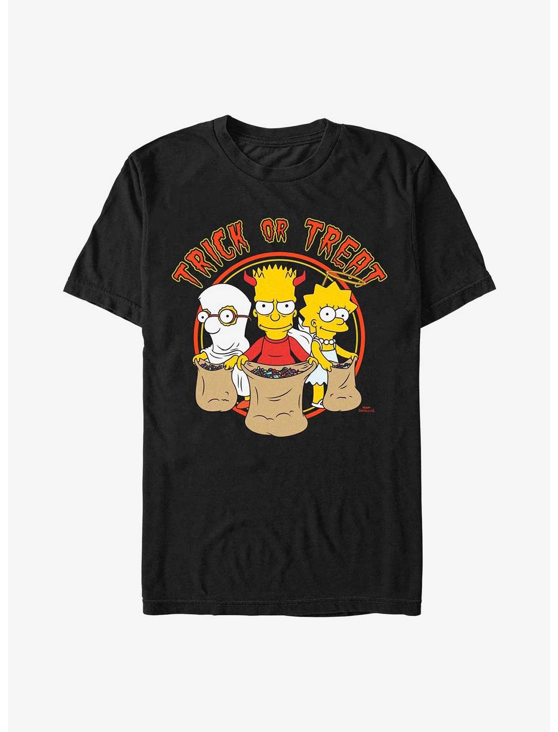 The Simpsons Trick Trio Bart, Milhouse, & Lisa T-Shirt, BLACK, hi-res