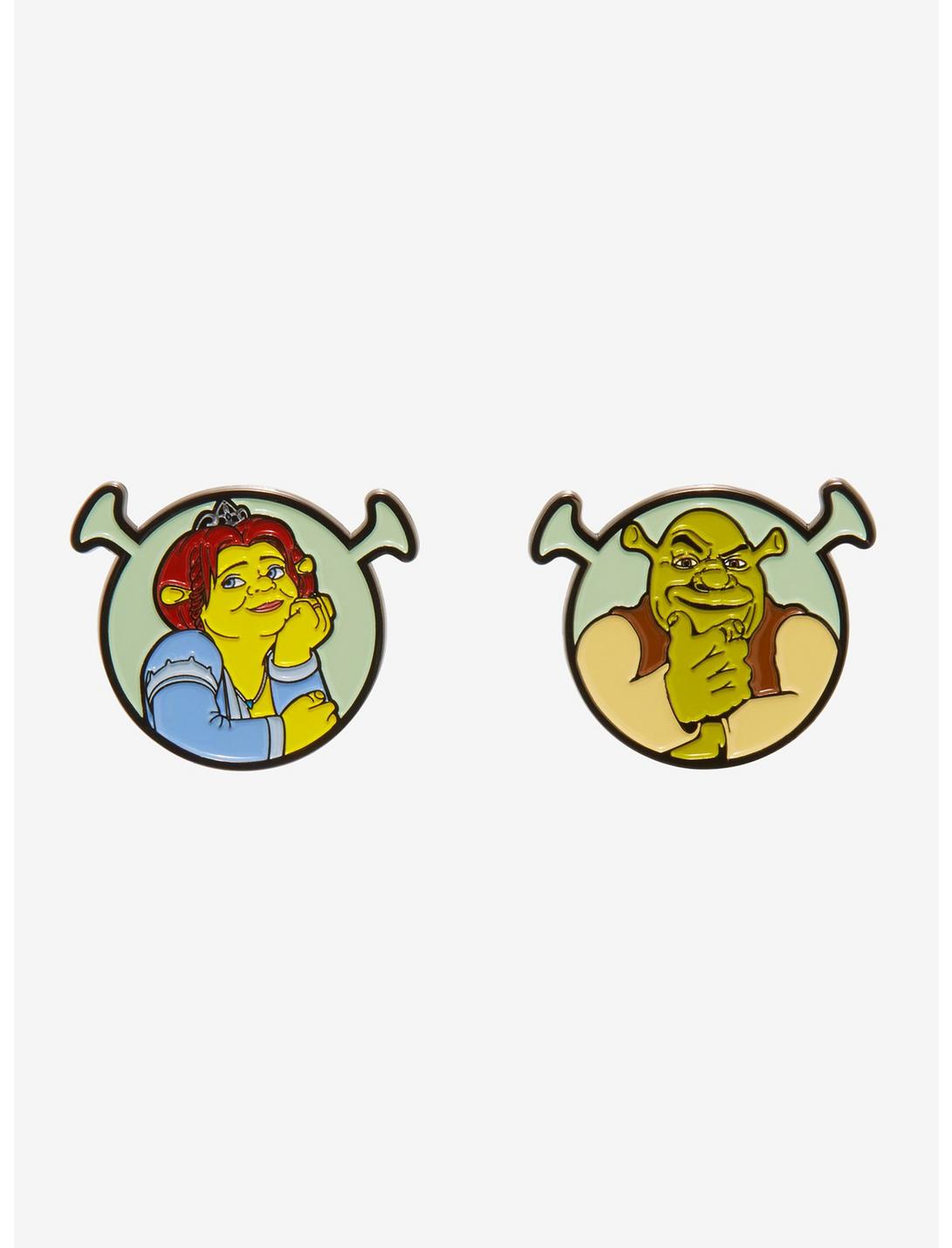 Shrek Fiona & Shrek Figural Enamel Pin Set - BoxLunch Exclusive , , hi-res