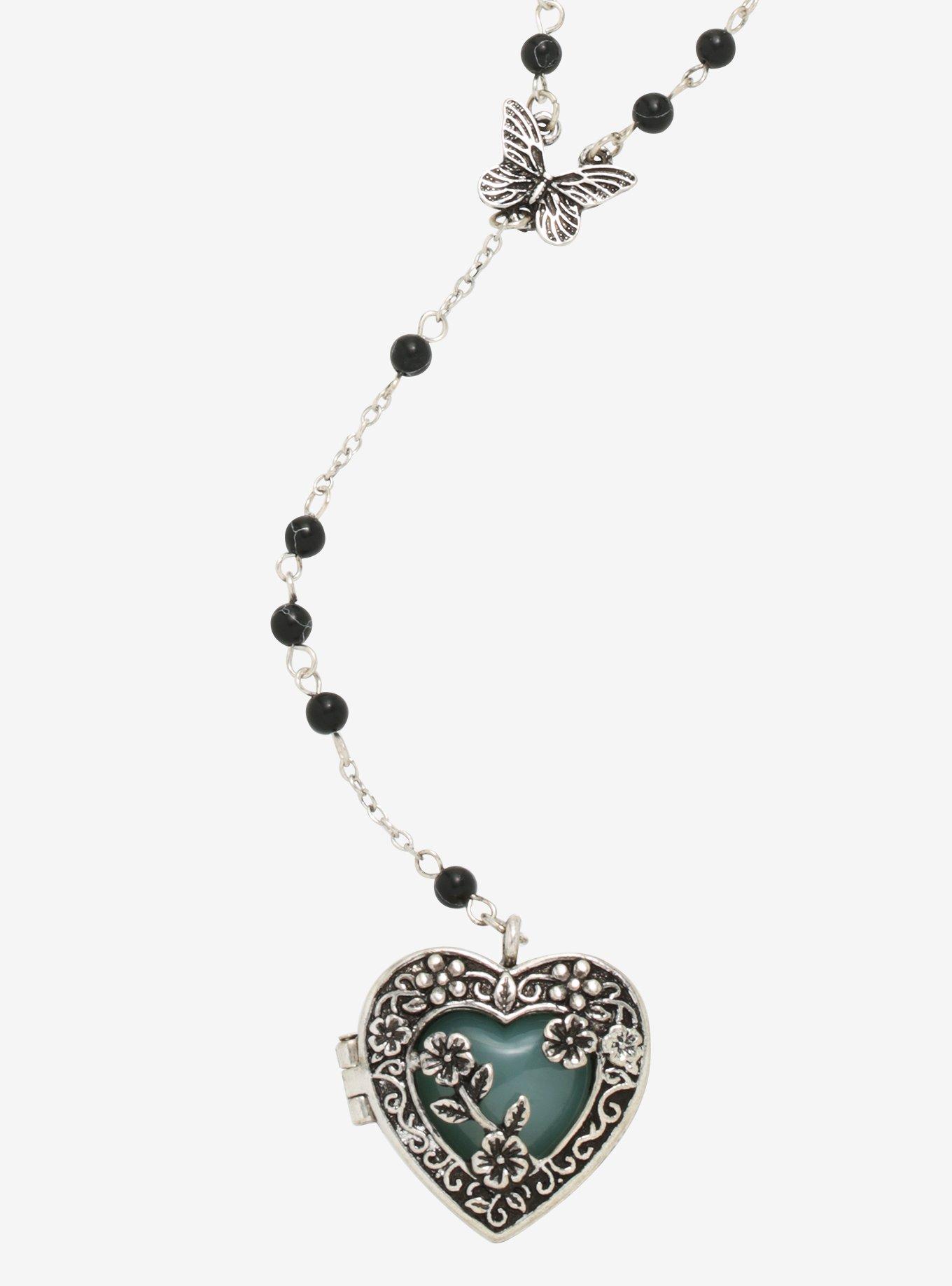 Grunge Heart Rosary Necklace Hot Topic
