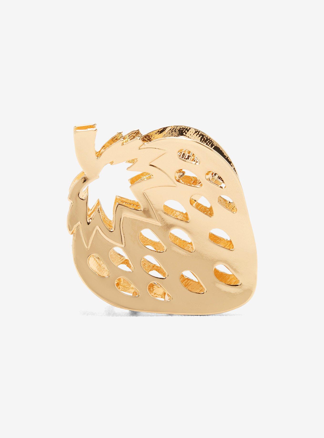 Gold Strawberry Claw Clip, , hi-res