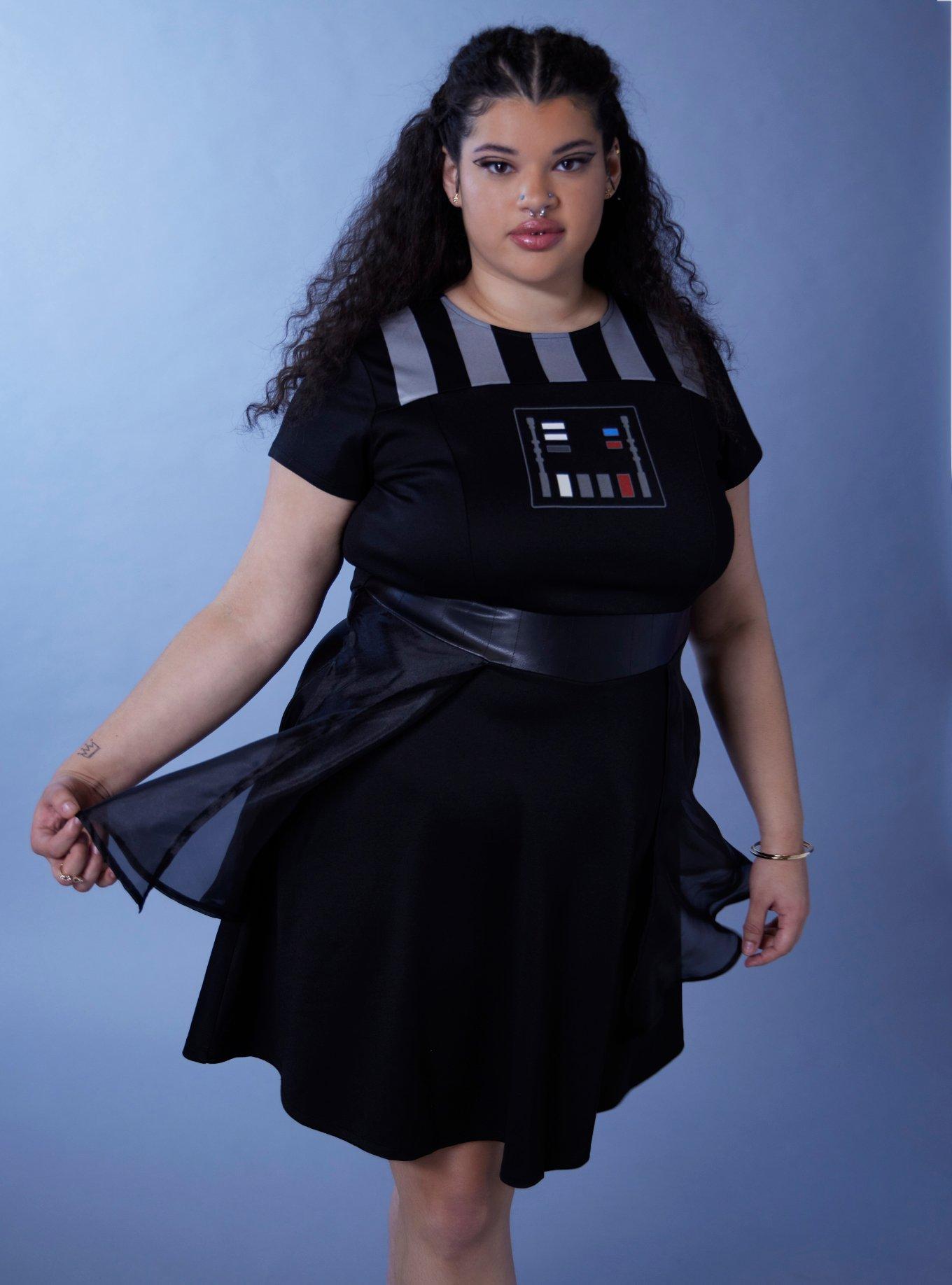 Her Universe Star Wars Darth Vader Retro Dress Plus Size, BLACK, hi-res