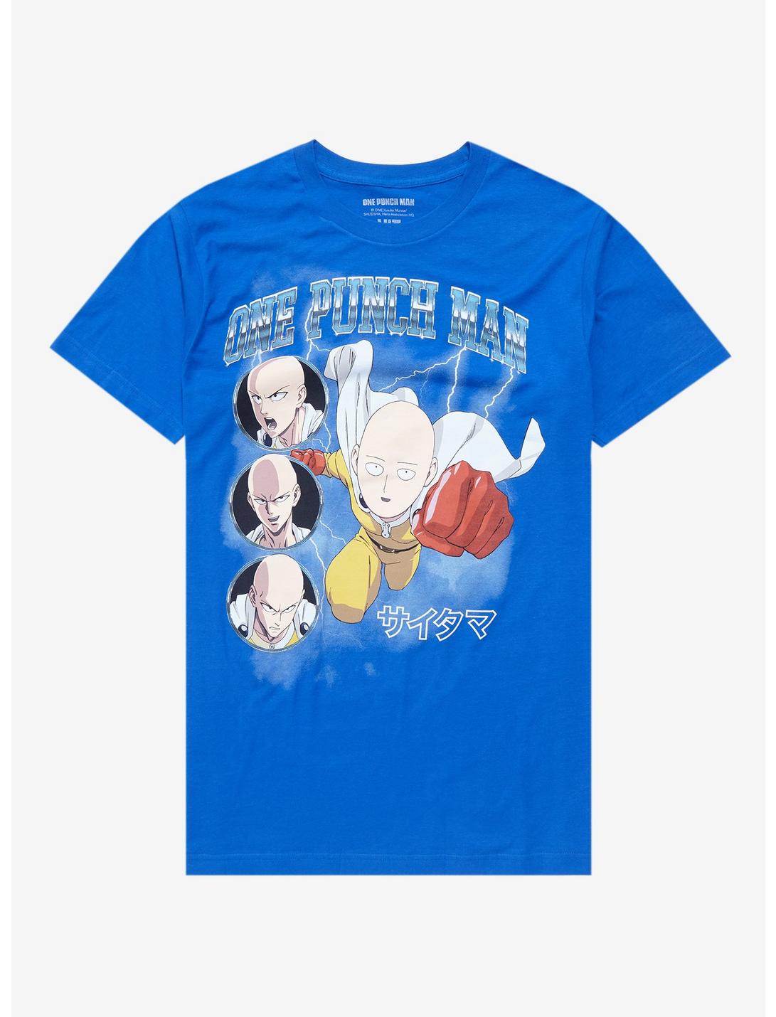 One Punch Man Action Graphic T-Shirt - BoxLunch Exclusive, ROYAL, hi-res