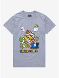 Nintendo Super Mario Group Portrait T-Shirt - BoxLunch Exclusive , HEATHER GREY, hi-res