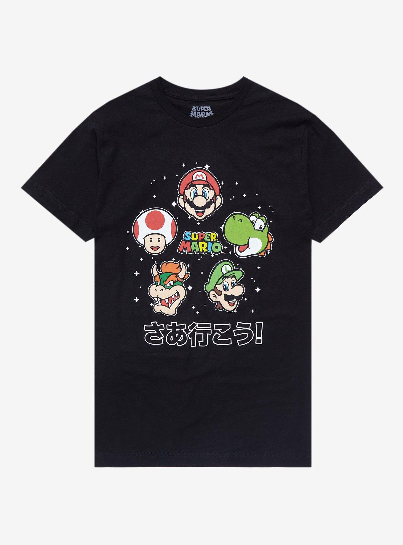 Nintendo Super Mario Character Portraits Kanji T-Shirt - BoxLunch Exclusive , BLACK, hi-res