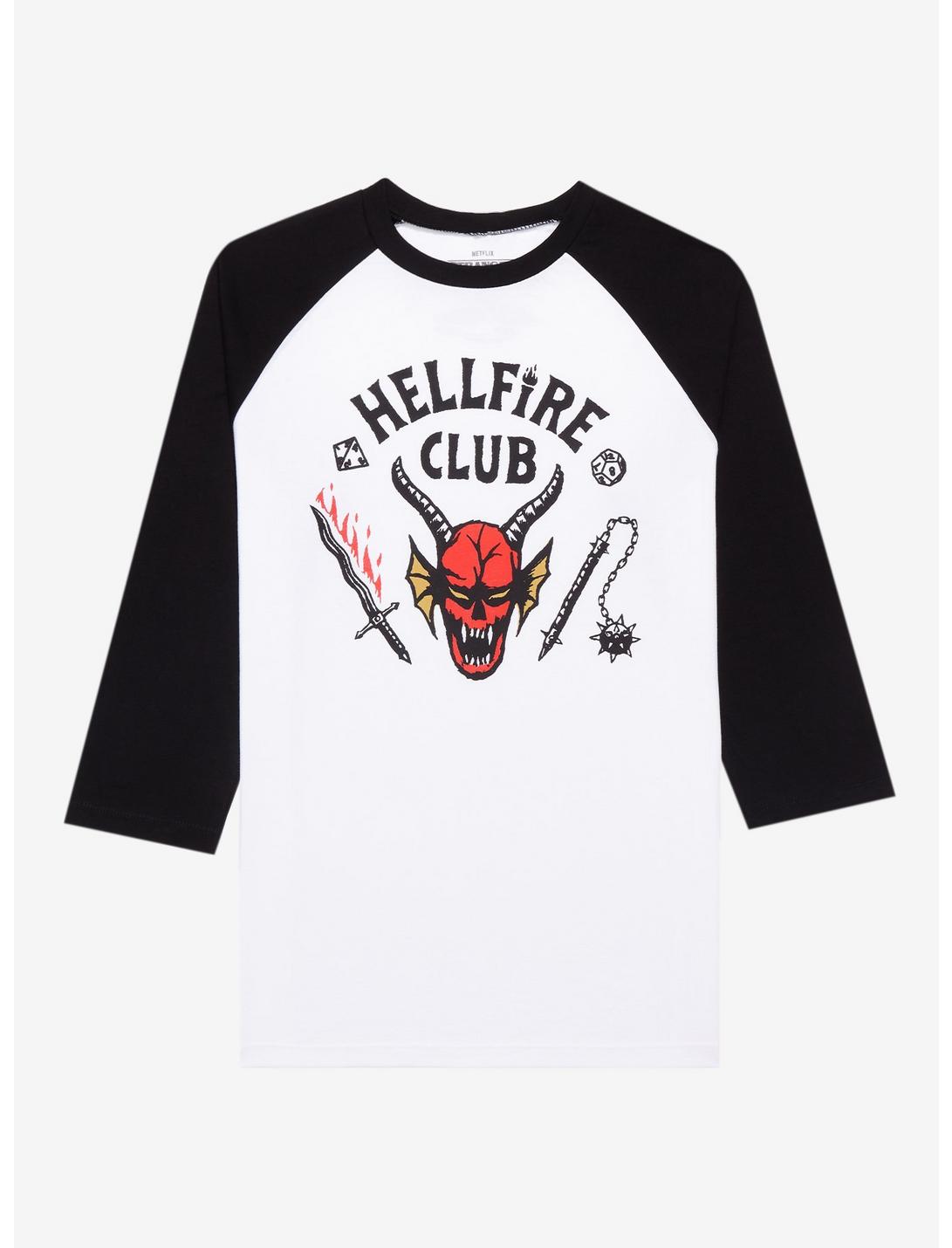 Stranger Things Hellfire Club Raglan T-Shirt, BLACK, hi-res