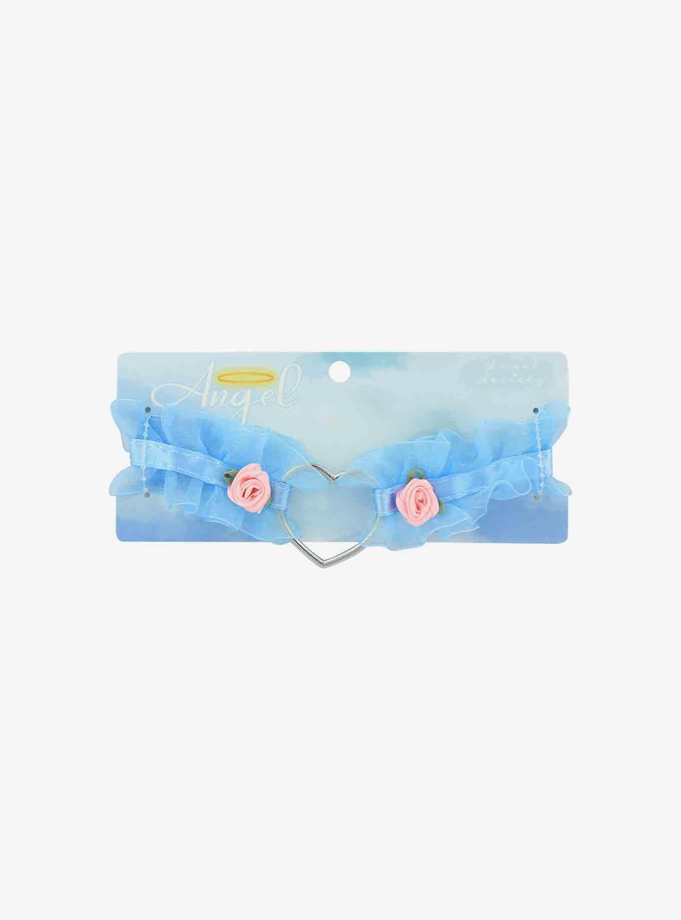 Blue Heart Lace Choker, , hi-res