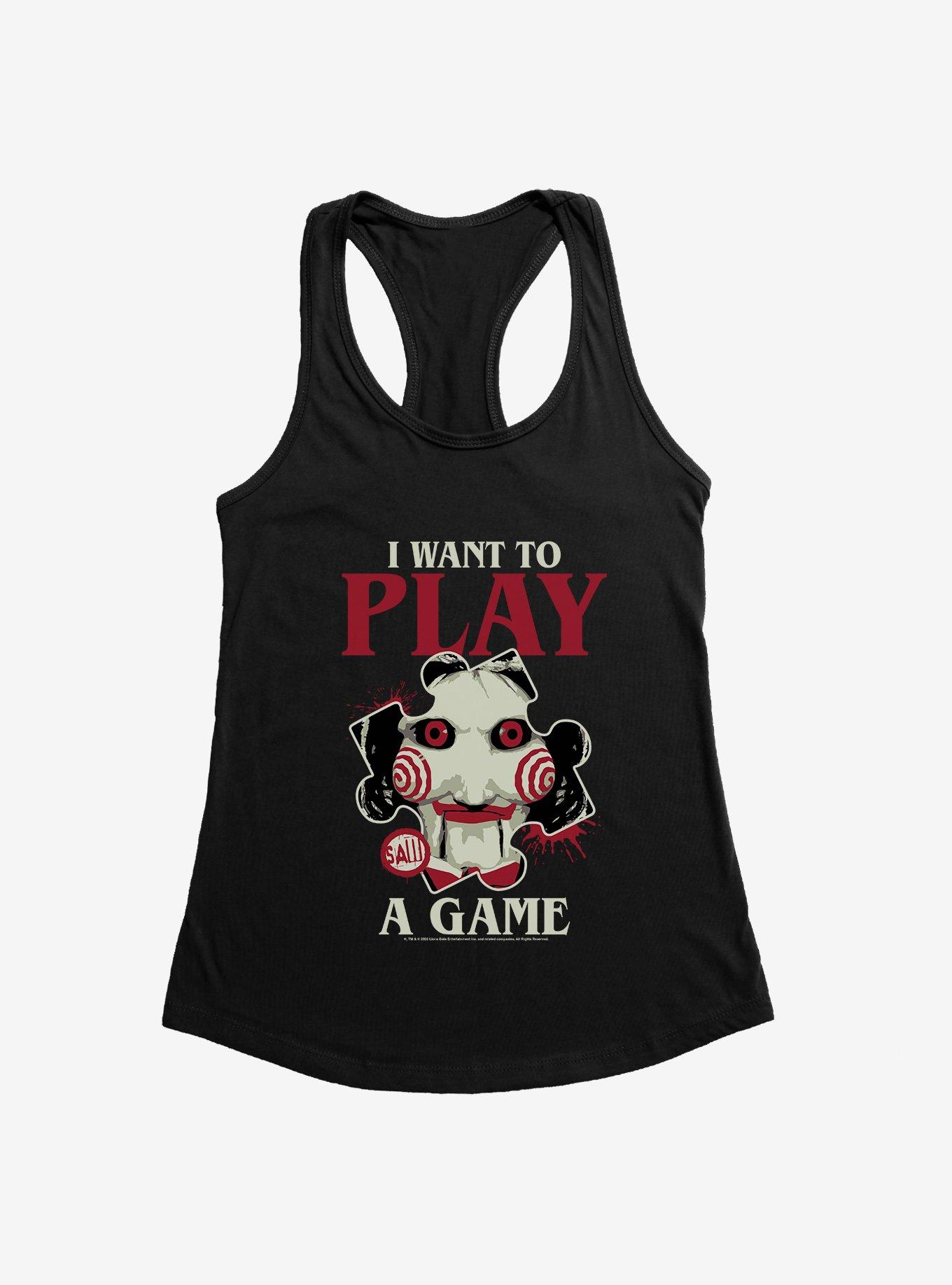 Saw I Want To Play A Game Girls Tank, BLACK, hi-res